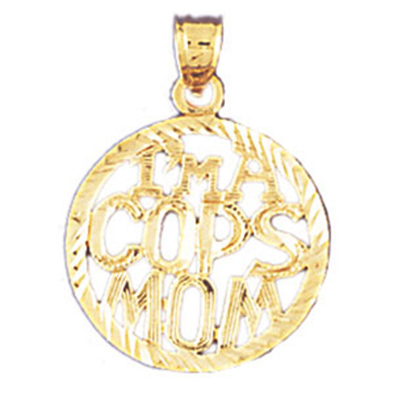 Iam A Cop'S Mom Pendant Necklace Charm Bracelet in Yellow, White or Rose Gold 10926
