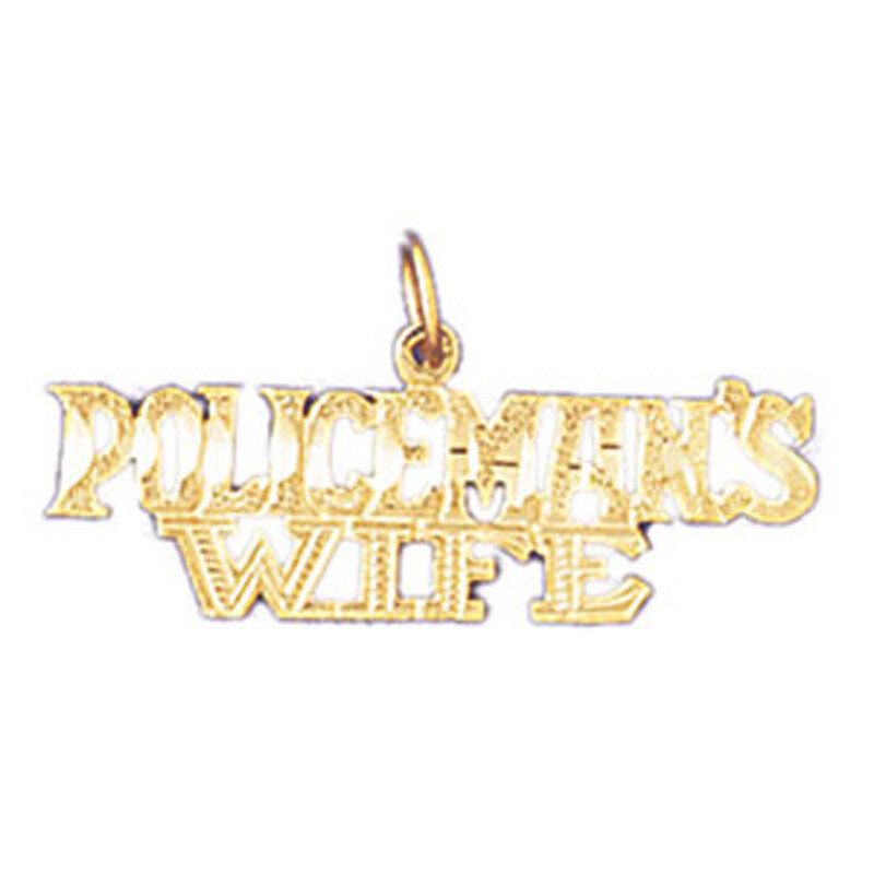Policeman'S Wife Pendant Necklace Charm Bracelet in Yellow, White or Rose Gold 10932
