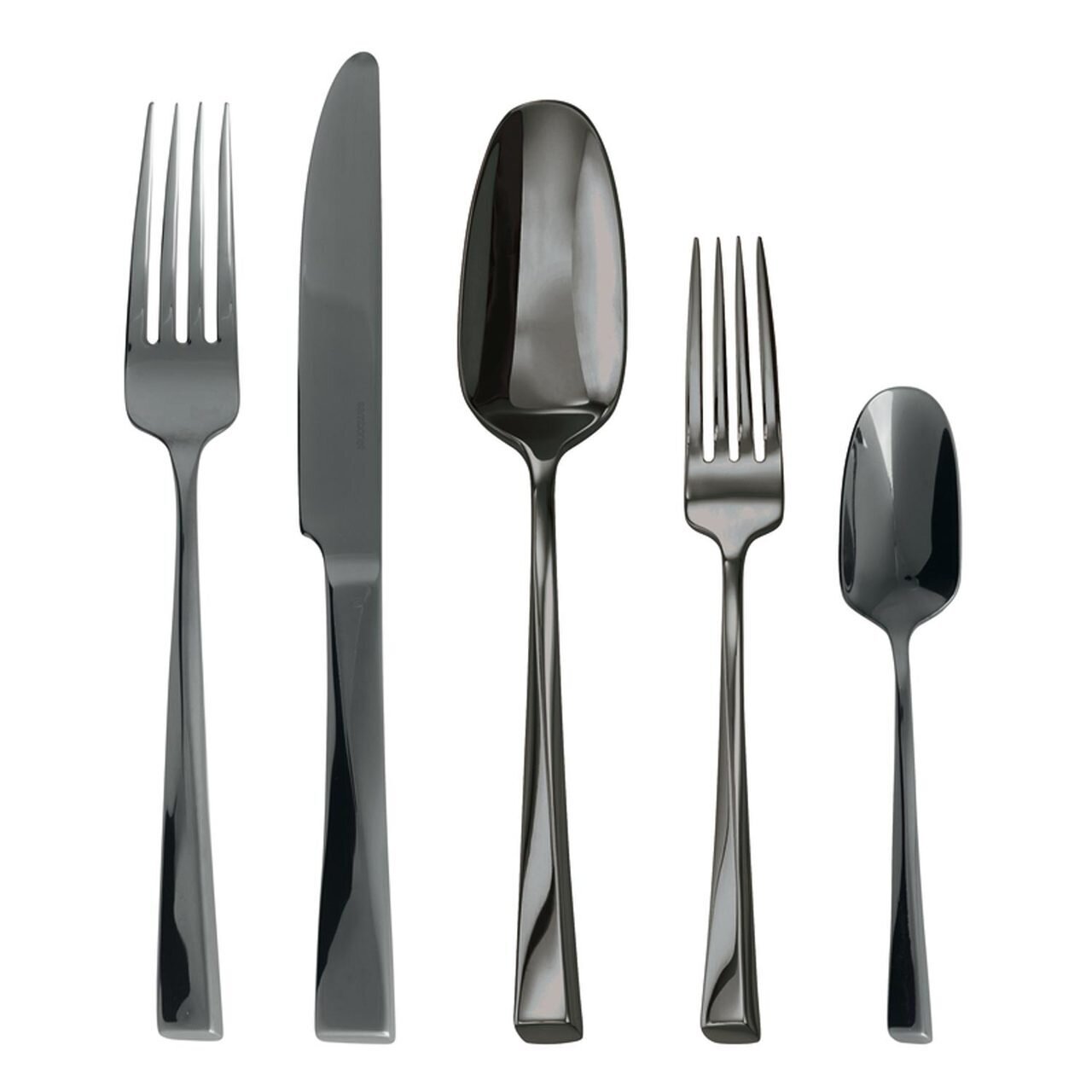 Sambonet Twist Black 5 Piece Place Setting Solid Handle 52726B93, MPN: 52726B93, 790955887978