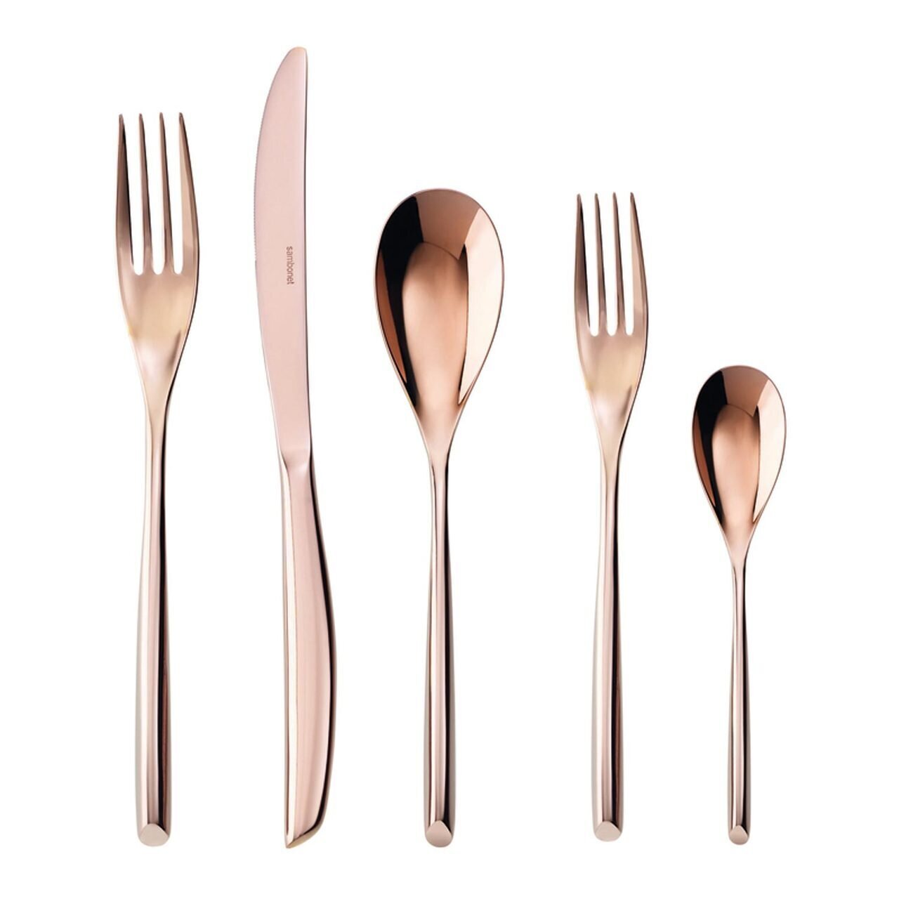Sambonet Bamboo Copper 5 Piece Place Setting Solid Handle 52719C93, MPN: 52719C93, 790955888531