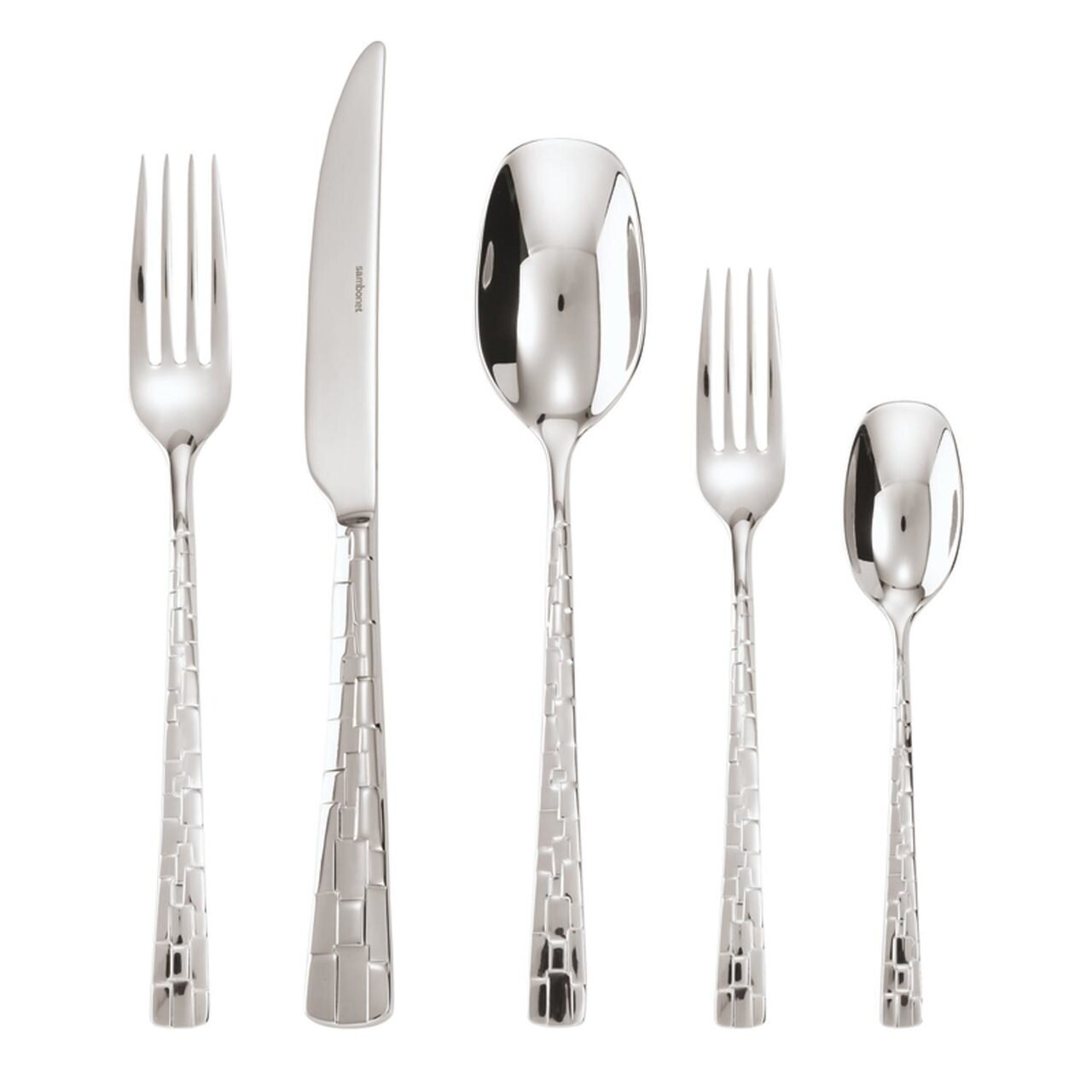 Sambonet Skin 5 Piece Place Setting Solid Handle 52735-93, MPN: 52735-93,