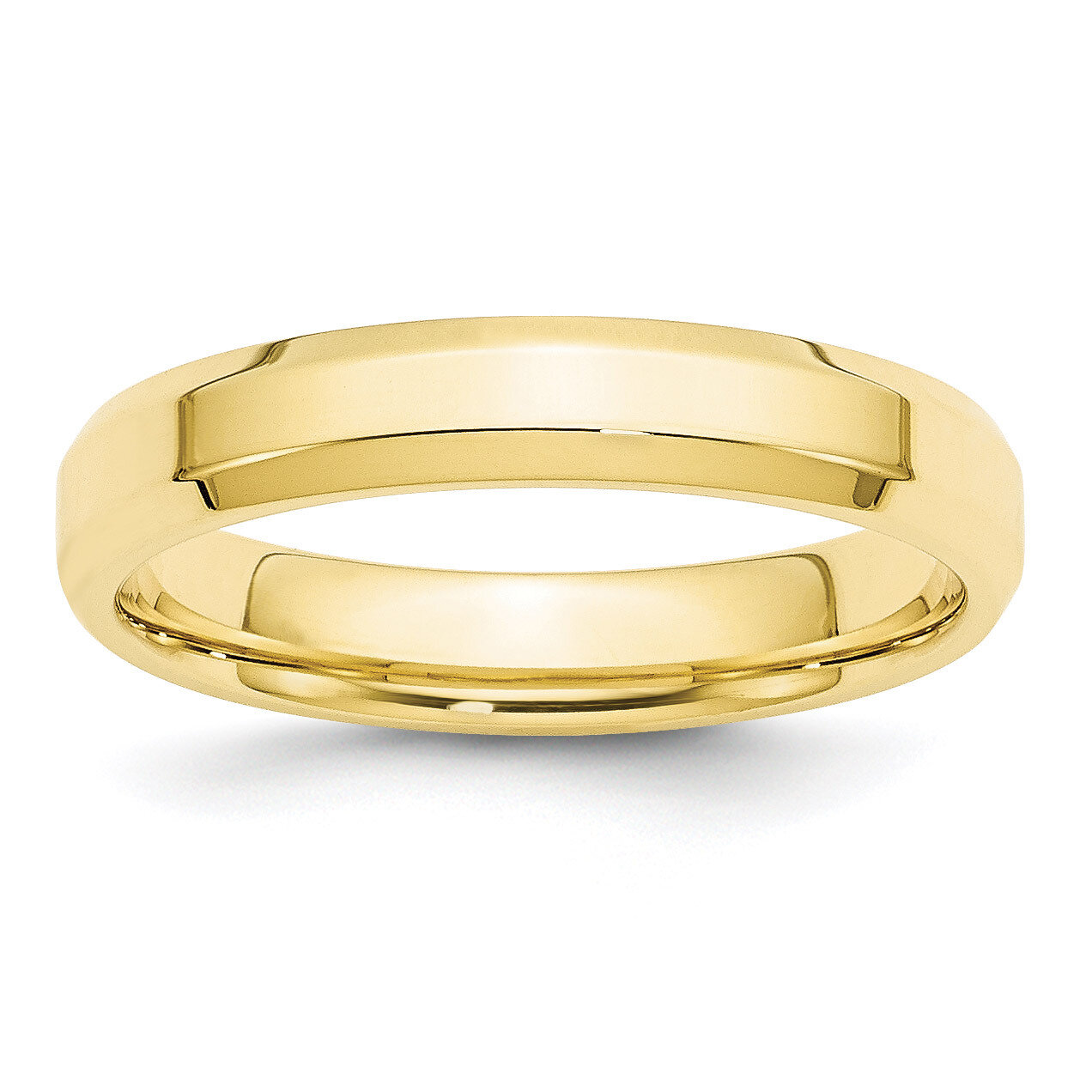 4mm Bevel Edge Comfort Fit Band 10k Yellow Gold 1BEC040 Engravable