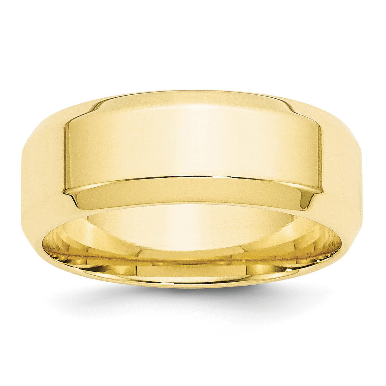 8mm Bevel Edge Comfort Fit Band 10k Yellow Gold 1BEC080 Engravable, MPN: 1BEC080, 886774440903