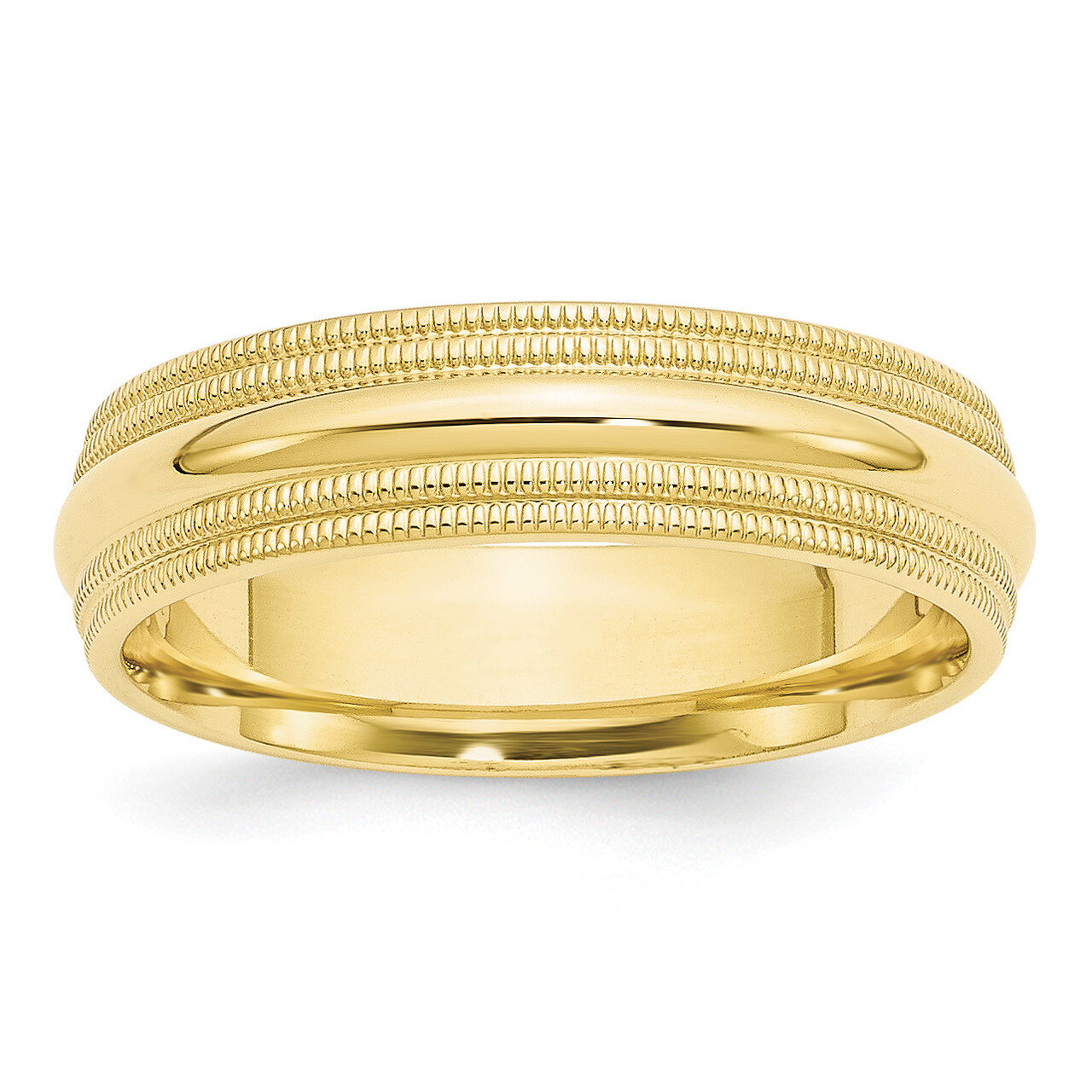 6mm Double Milgrain Comfort Fit Band 10k Yellow Gold 1DMC060 Engravable, MPN: 1DMC060, 886774444352