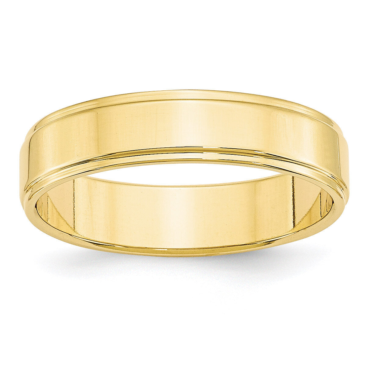5mm Flat with Step Edge Band 10k Yellow Gold 1FLE050 Engravable