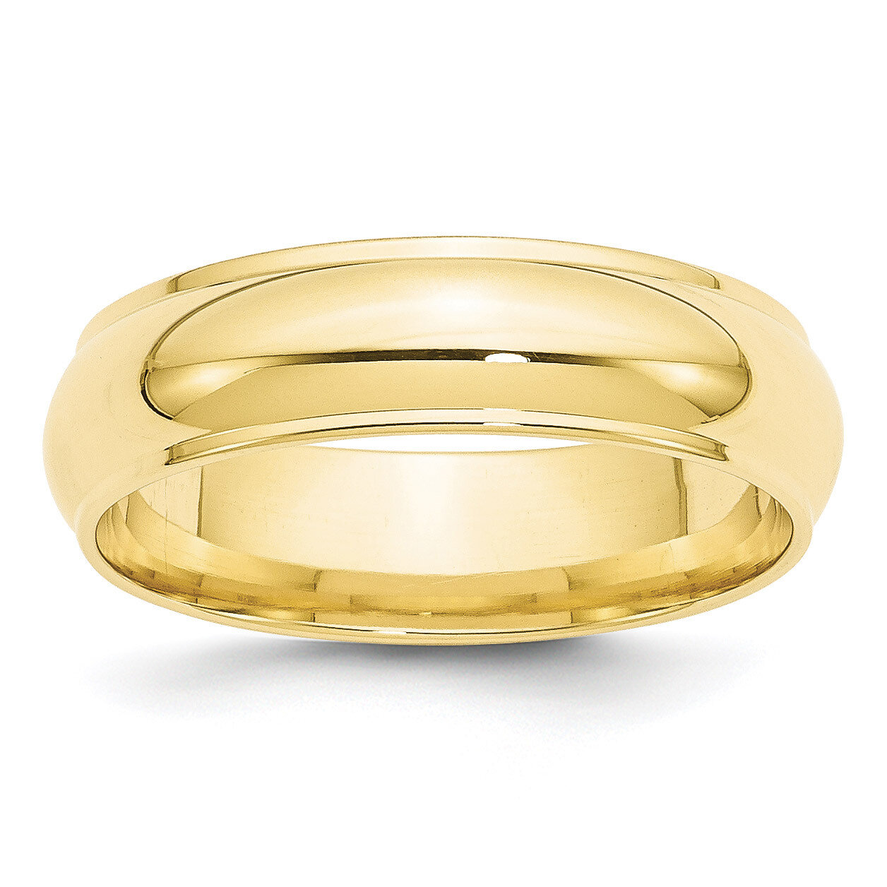 6mm Half Round with Edge Band 10k Yellow Gold 1HRE060 Engravable, MPN: 1HRE060, 886774451794