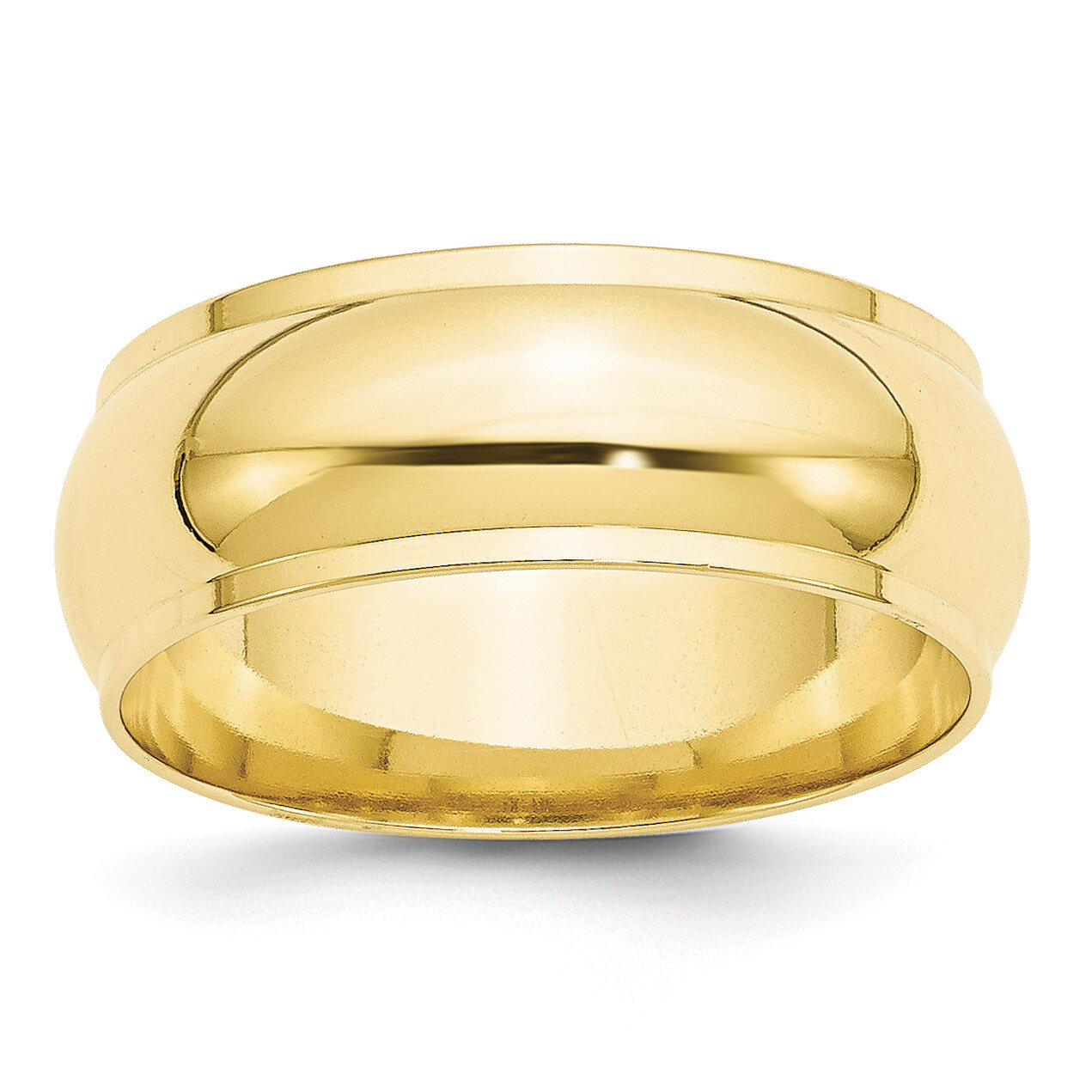 8mm Half Round with Edge Band 10k Yellow Gold 1HRE080 Engravable, MPN: 1HRE080, 886774451985