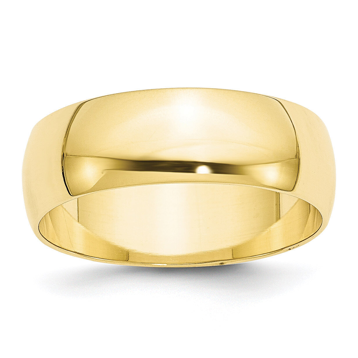 7mm Lightweight Half Round Band 10k Yellow Gold 1HRL070 Engravable, MPN: 1HRL070, 886774453453