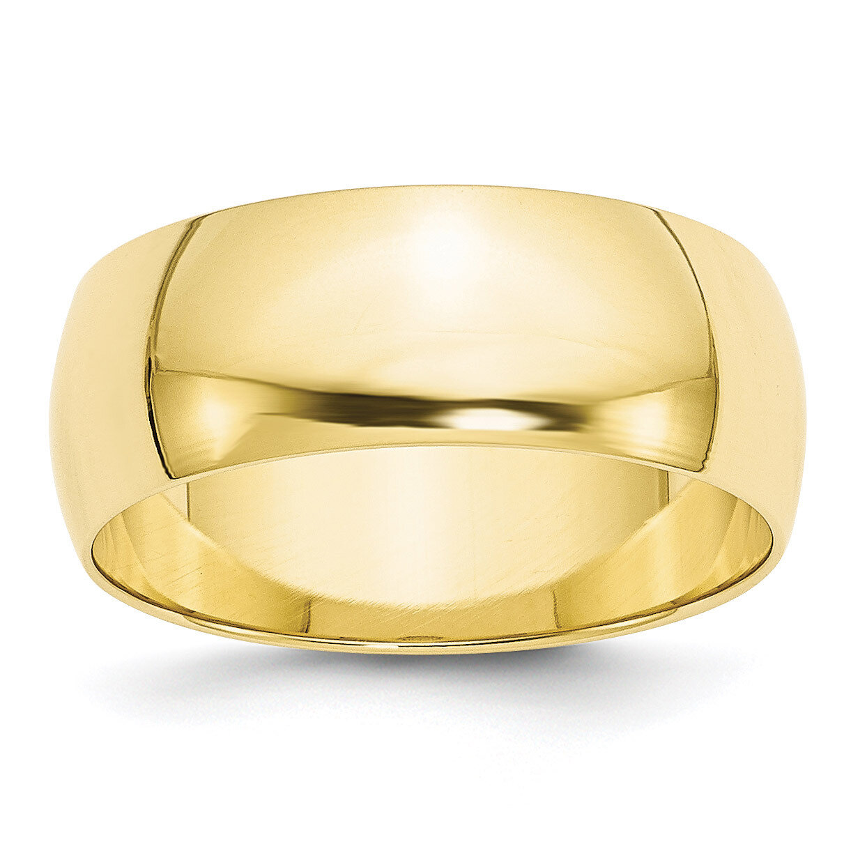 8mm Lightweight Half Round Band 10k Yellow Gold 1HRL080 Engravable, MPN: 1HRL080, 886774453644