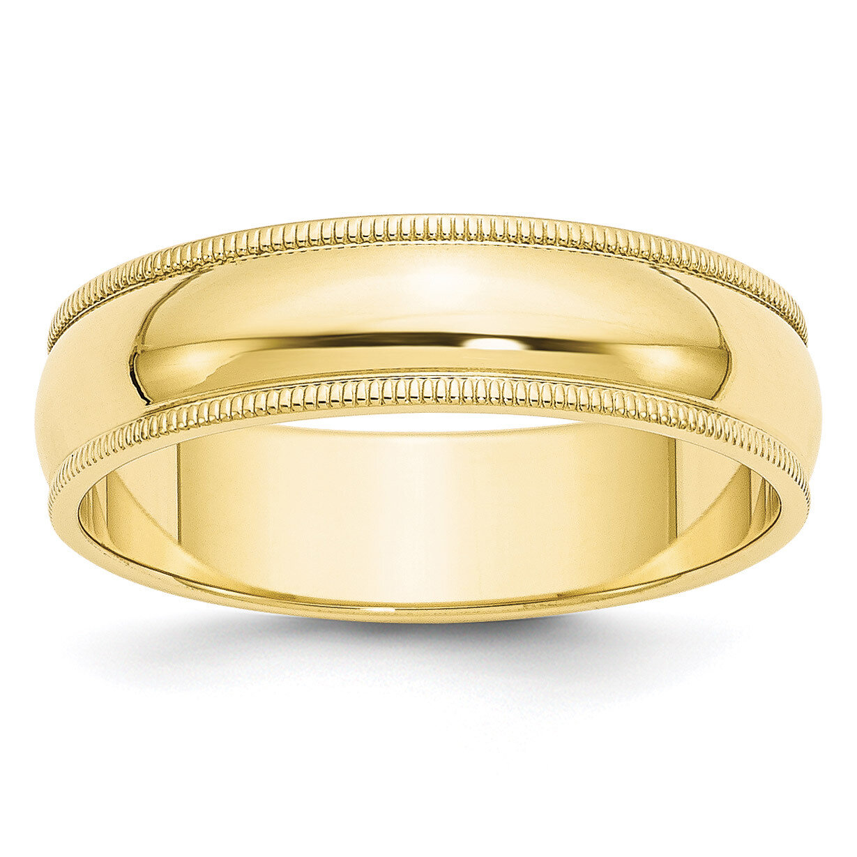 6mm Milgrain Half Round Band 10k Yellow Gold 1M060 Engravable, MPN: 1M060, 886774303284
