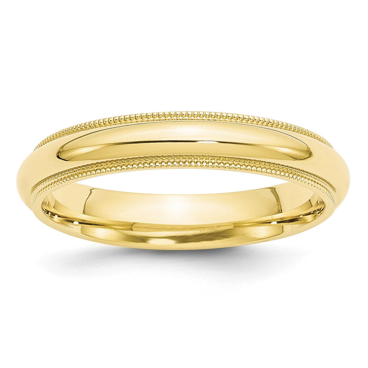4mm Milgrain Comfort Fit Band 10k Yellow Gold 1MC040 Engravable, MPN: 1MC040, 886774454986