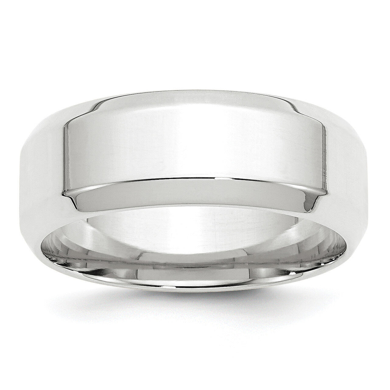 8mm Bevel Edge Comfort Fit Band 10k White Gold WBEC080 Engravable, MPN: WBEC080, 886774457567