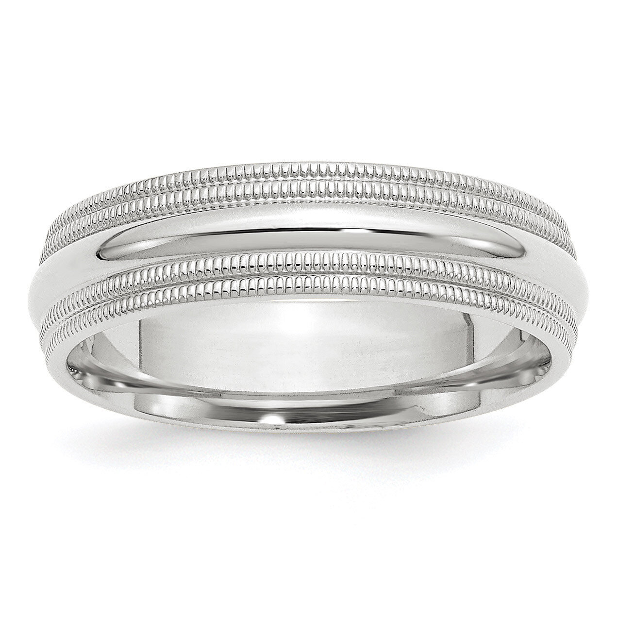 6mm Double Milgrain Comfort Fit Band 10k White Gold WDMC060 Engravable, MPN: WDMC060, 886774460987