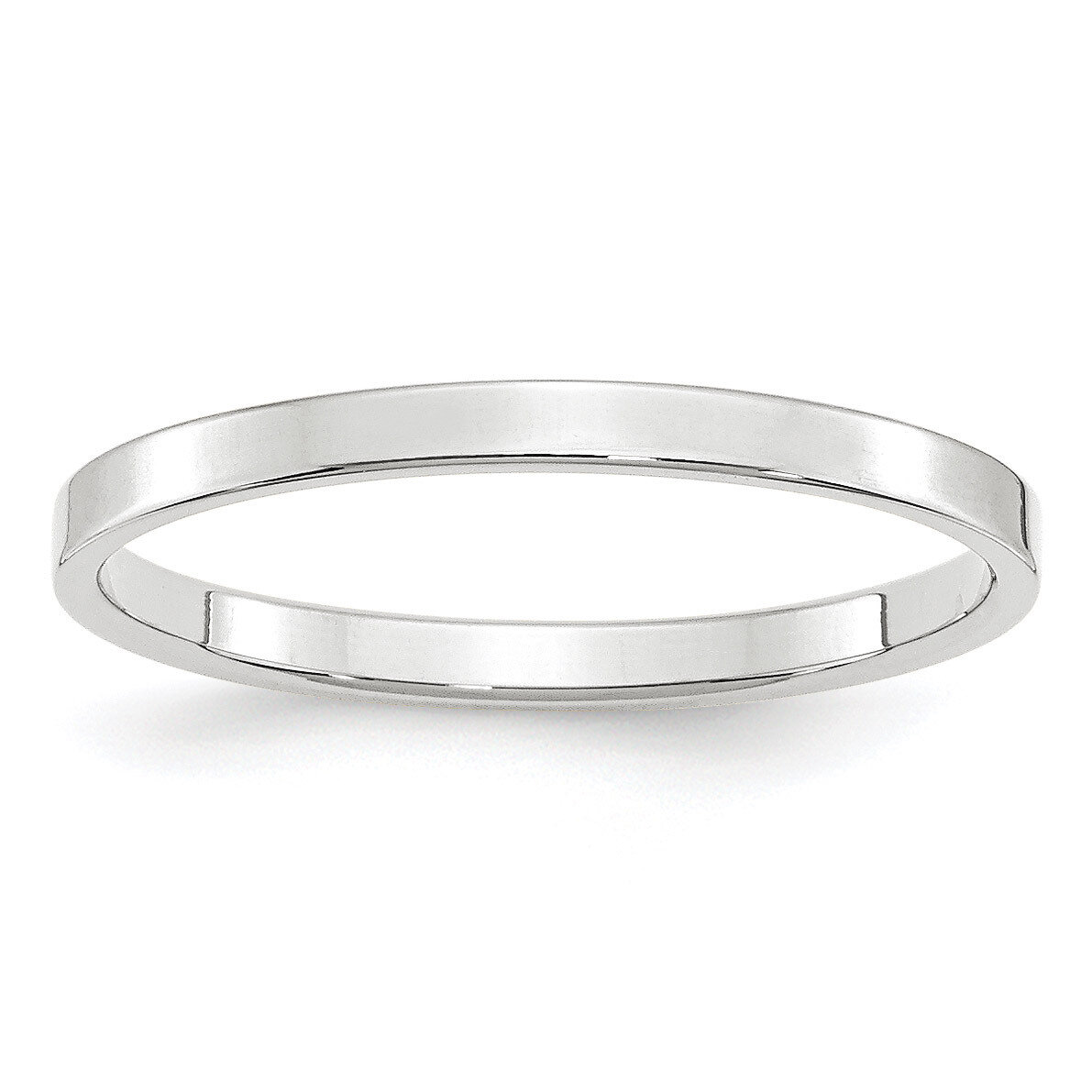2mm Lightweight Flat Band 10k White Gold WFLL020 Engravable