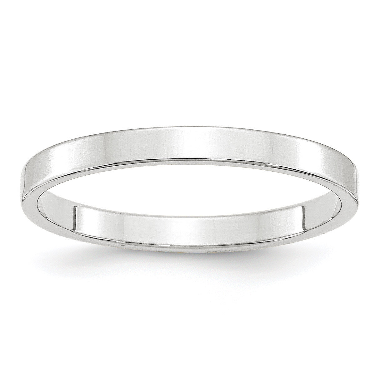 2.5mm Lightweight Flat Band 10k White Gold WFLL025 Engravable