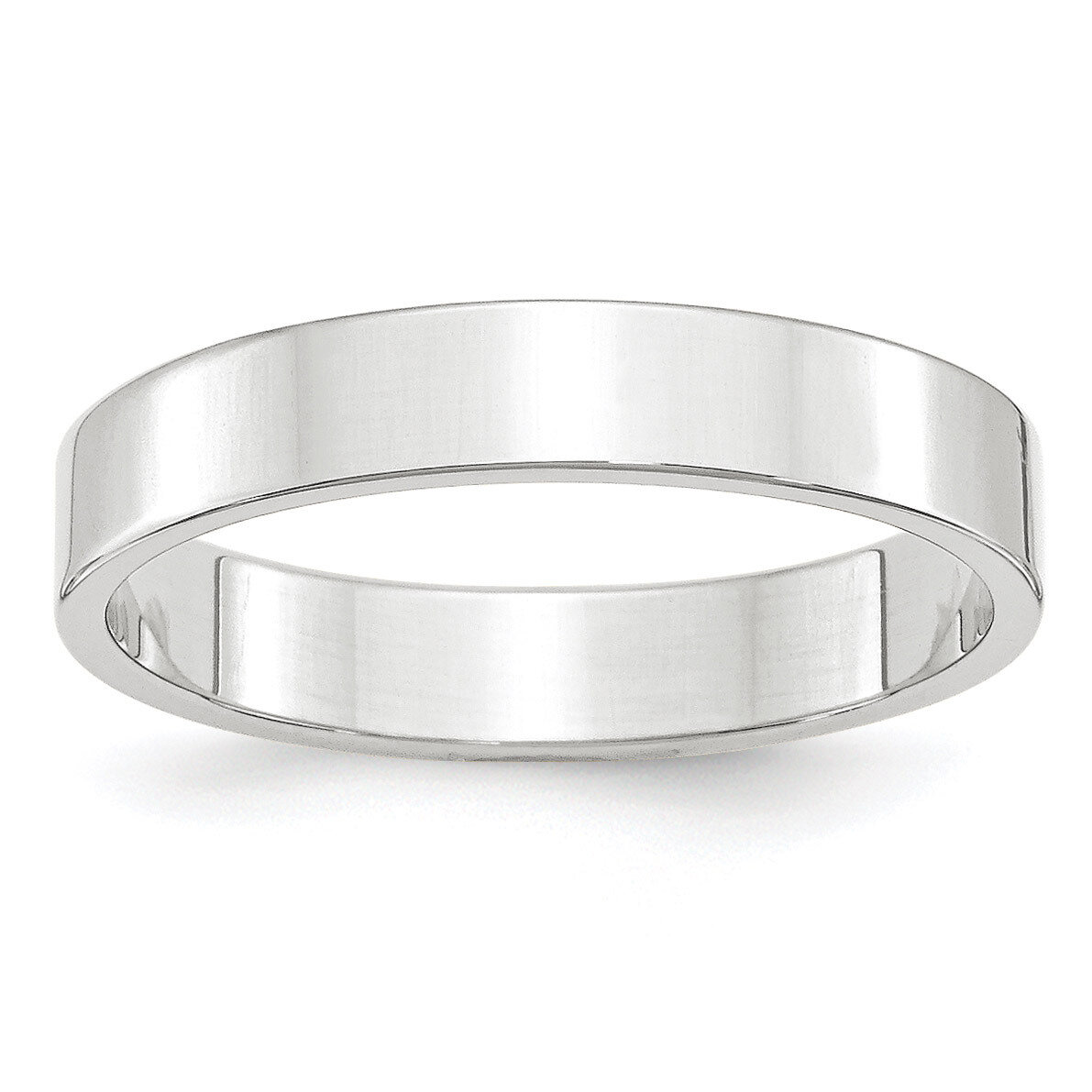 4mm Lightweight Flat Band 10k White Gold WFLL040 Engravable