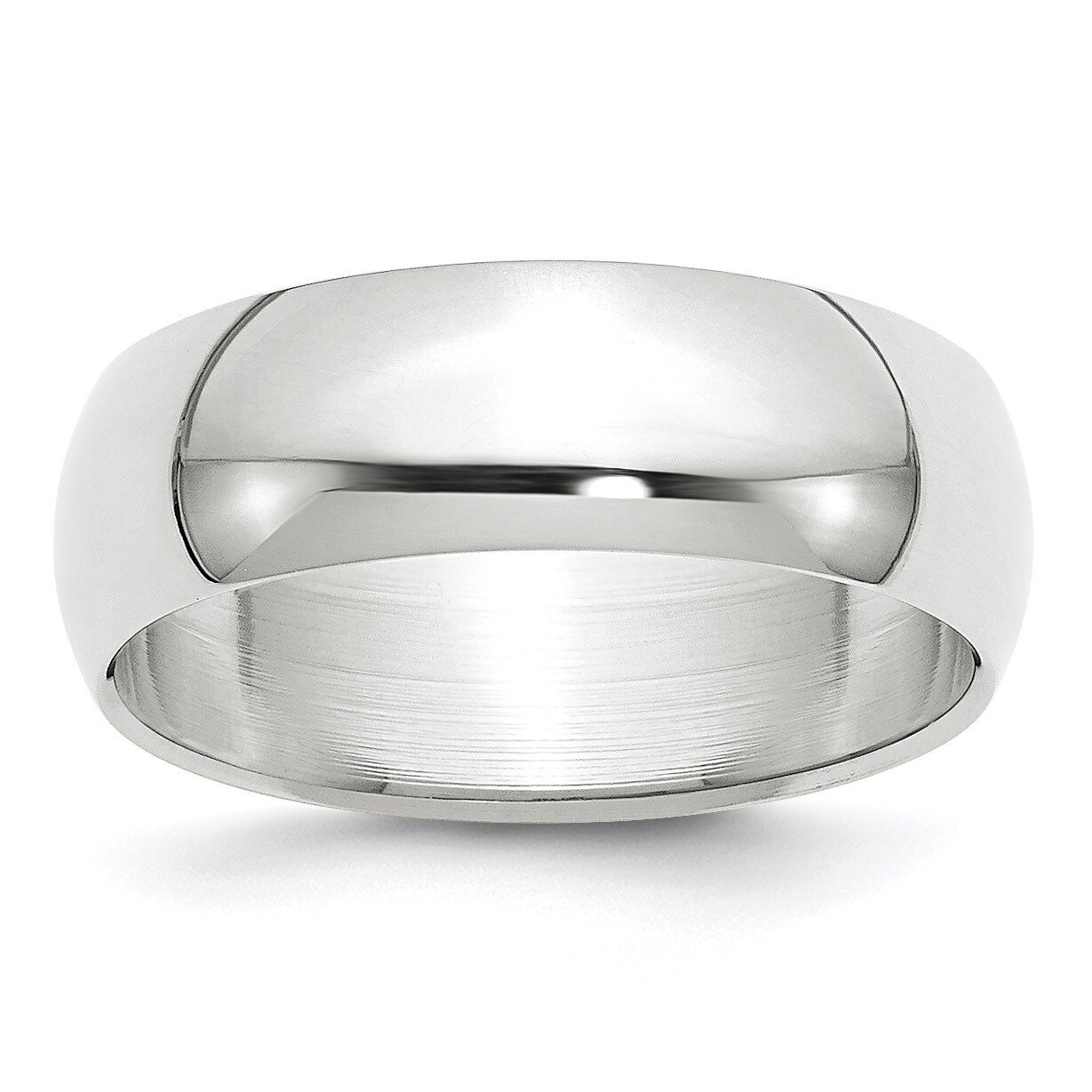 7mm Half Round Band 10k White Gold WHR070 Engravable