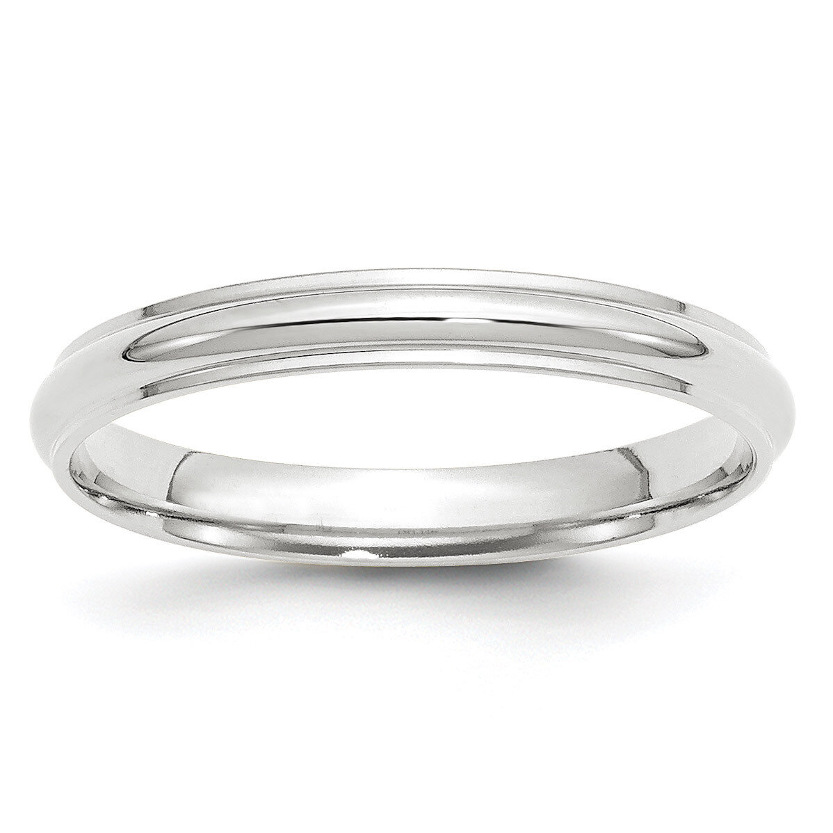 3mm Half Round with Edge Band 10k White Gold WHRE030 Engravable, MPN: WHRE030, 886774467764