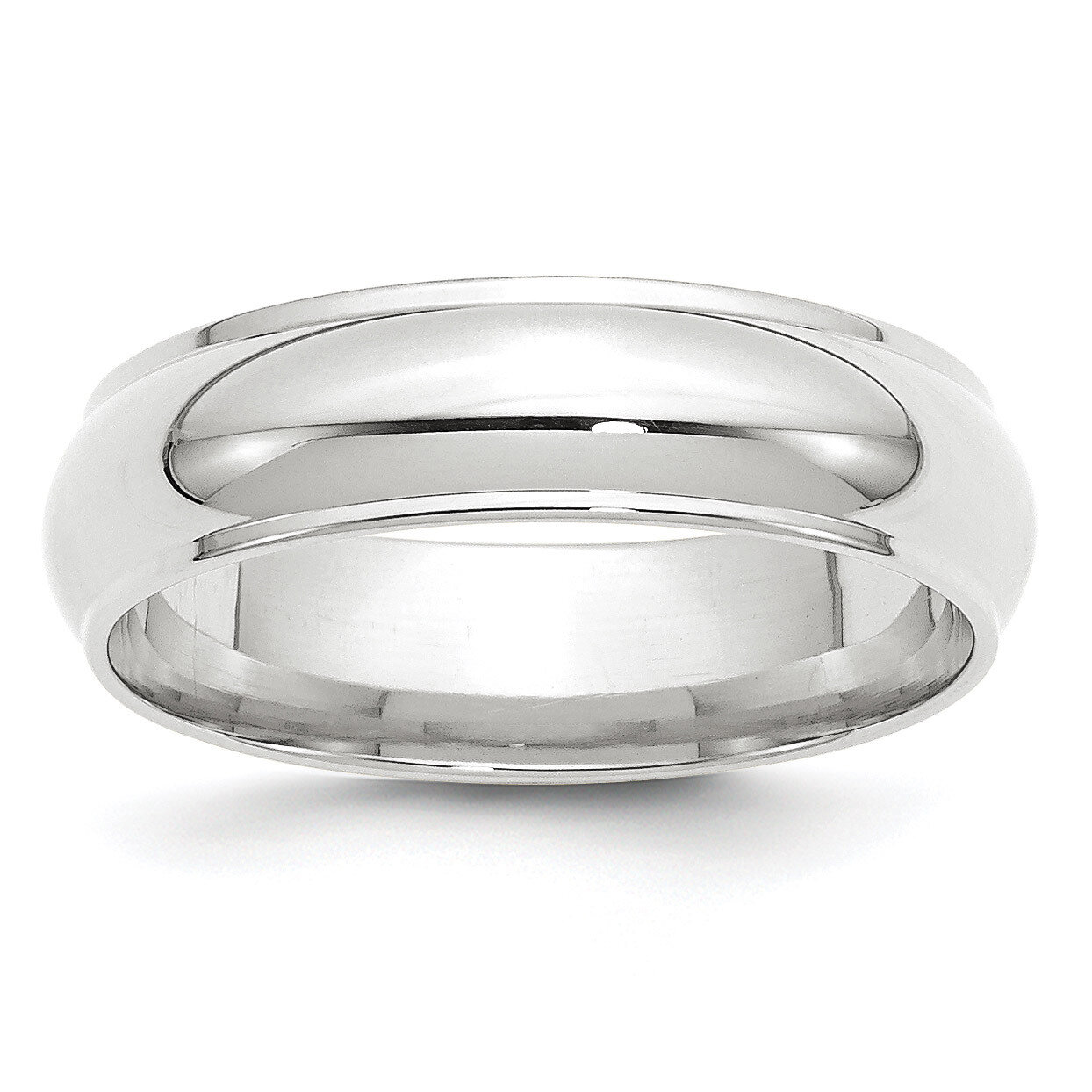 6mm Half Round with Edge Band 10k White Gold WHRE060 Engravable, MPN: WHRE060, 886774468402