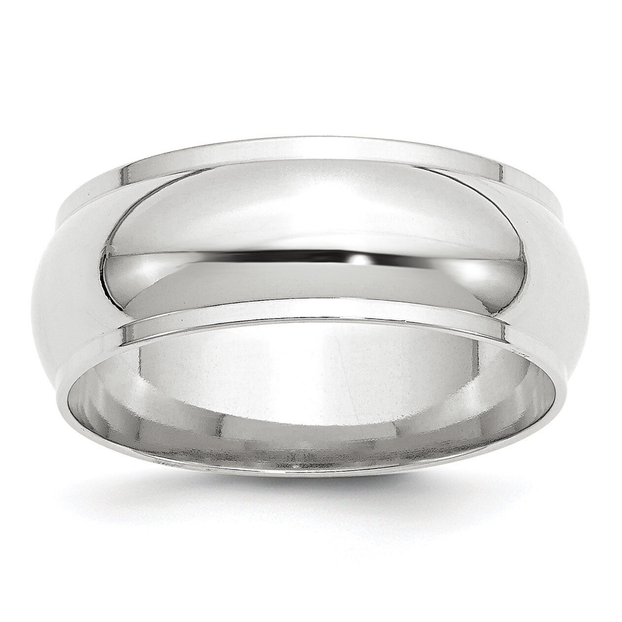 8mm Half Round with Edge Band 10k White Gold WHRE080 Engravable, MPN: WHRE080, 886774468563