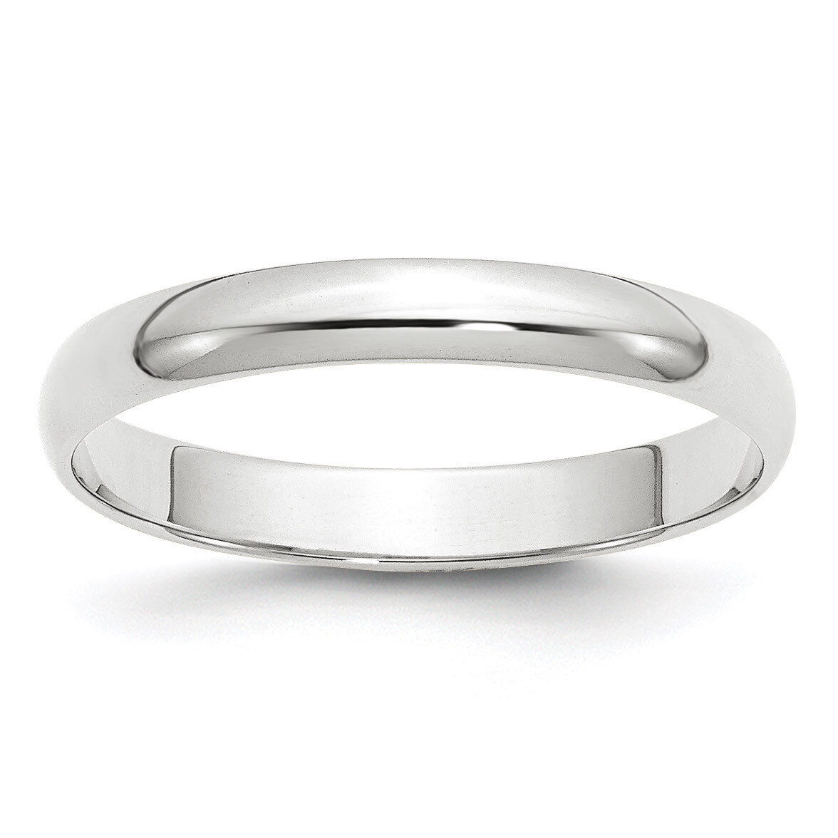3mm Lightweight Half Round Band 10k White Gold WHRL030 Engravable, MPN: WHRL030, 886774469225