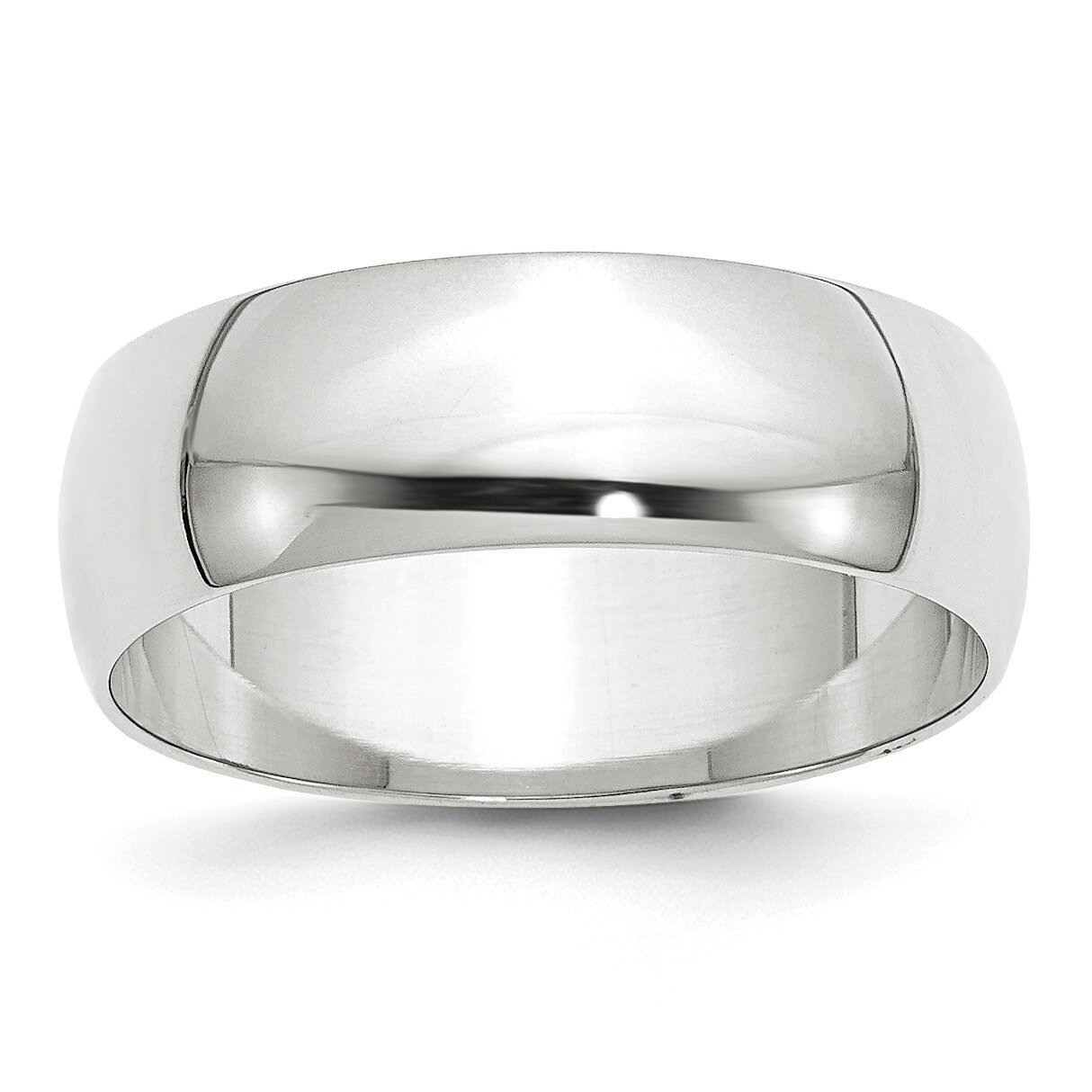 7mm Lightweight Half Round Band 10k White Gold WHRL070 Engravable, MPN: WHRL070, 886774470030