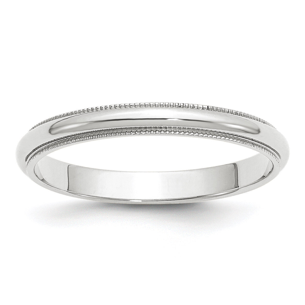 3mm Milgrain Half Round Band 10k White Gold WM030 Engravable, MPN: WM030, 886774303482