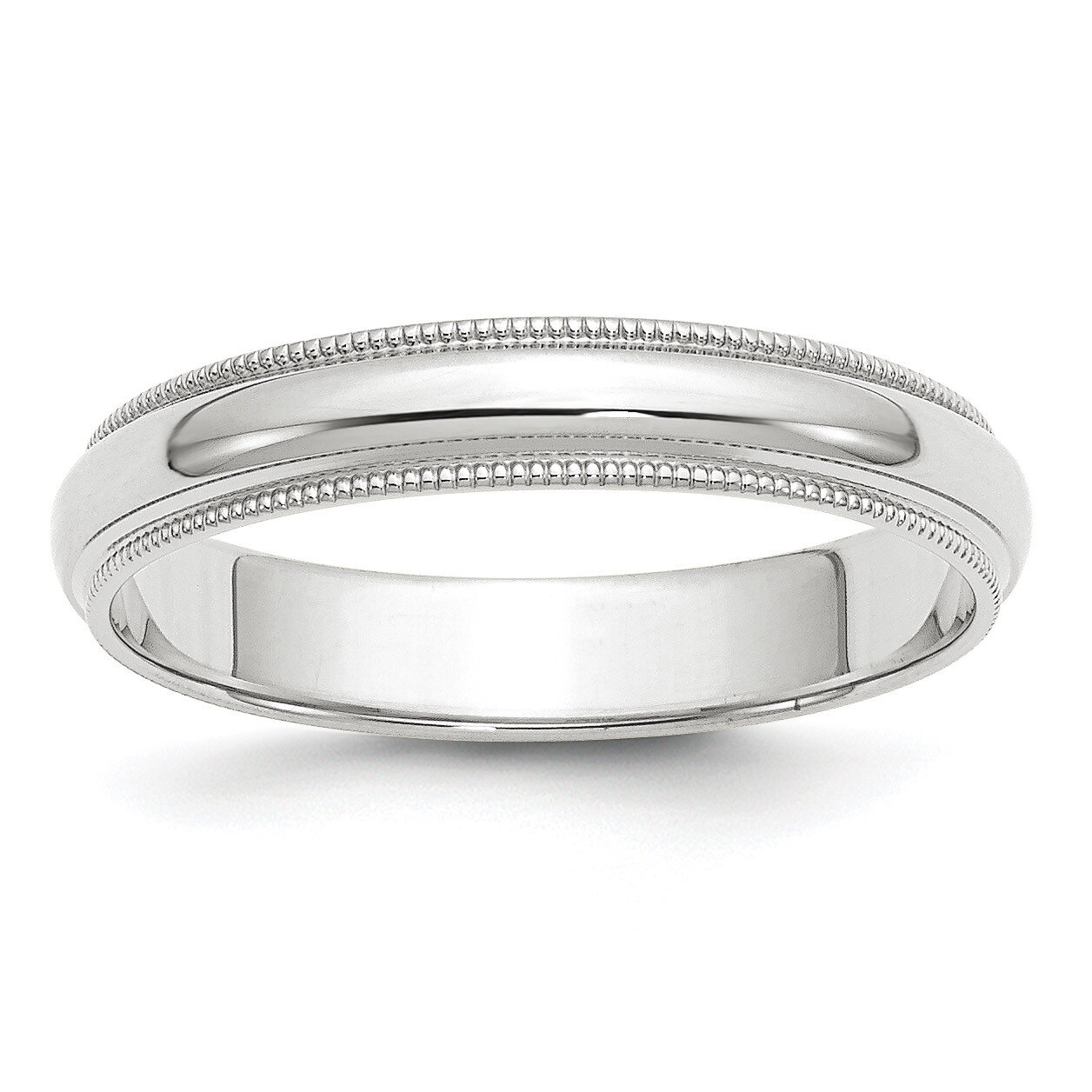 4mm Milgrain Half Round Band 10k White Gold WM040 Engravable, MPN: WM040, 886774303659