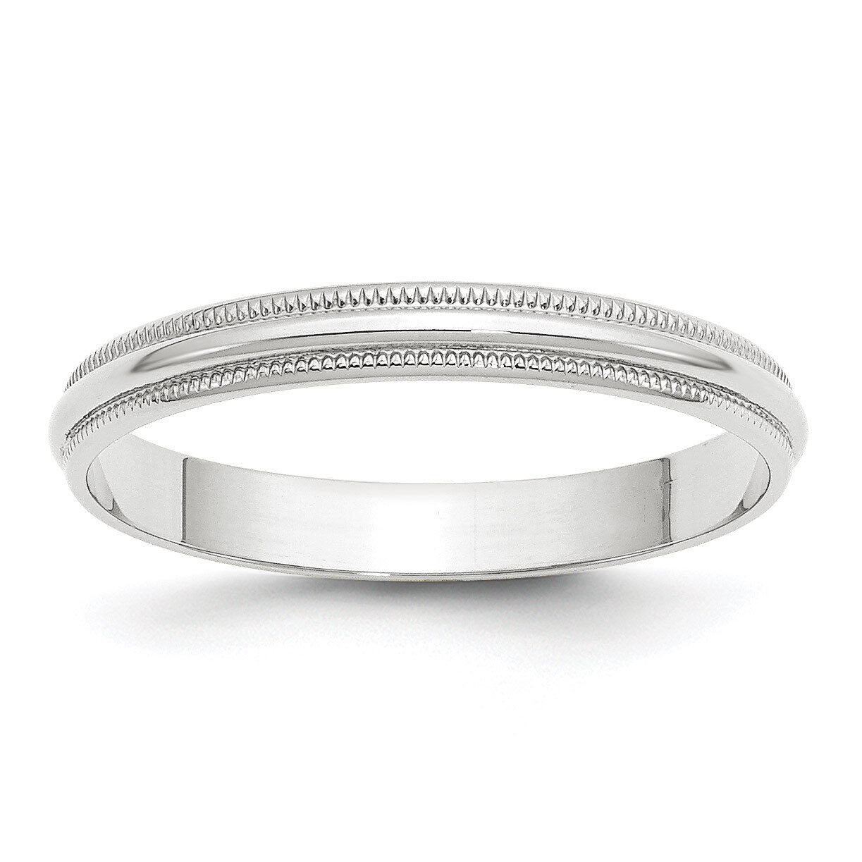 3mm Lightweight Milgrain Half Round Band 10k White Gold WML030 Engravable, MPN: WML030, 886774472270