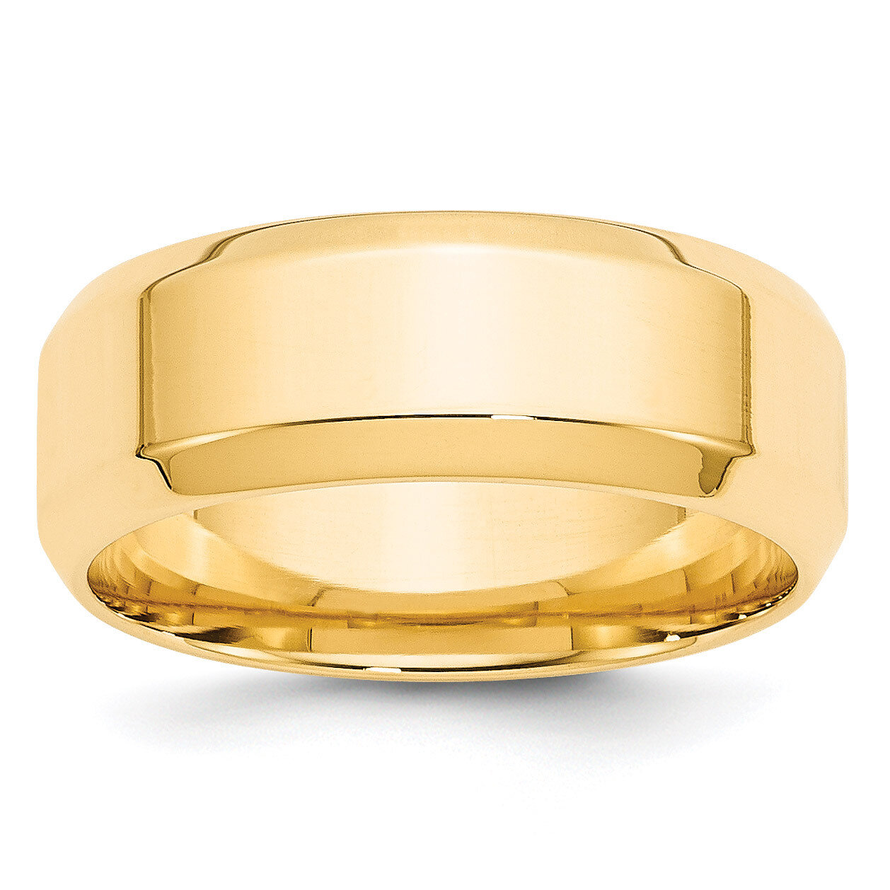 8mm Bevel Edge Comfort Fit Band 14k Yellow Gold BEC080 Engravable, MPN: BEC080, 886774474120