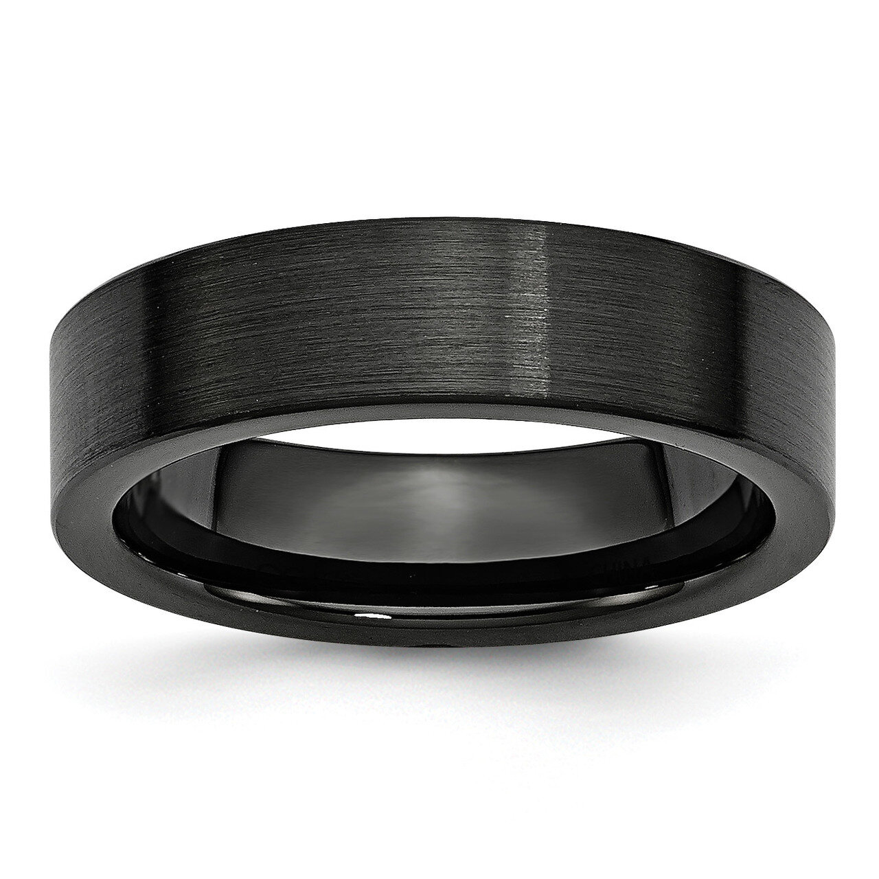 Black Flat 6mm Brushed Band Ceramic CER38 Engravable, MPN: CER38, 883957207575