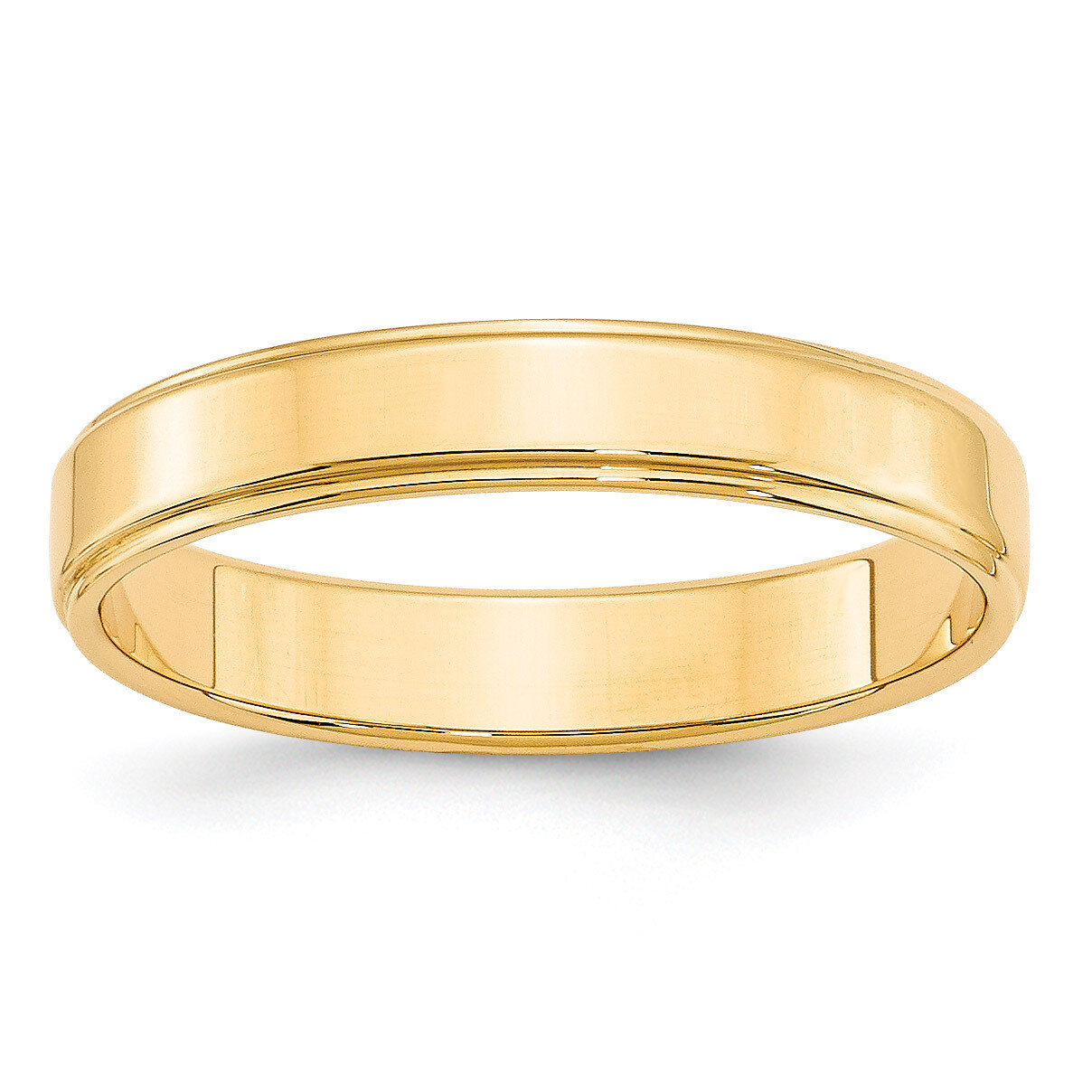4mm Flat with Step Edge Band 14k Yellow Gold FLE040 Engravable, MPN: FLE040, 886774480244