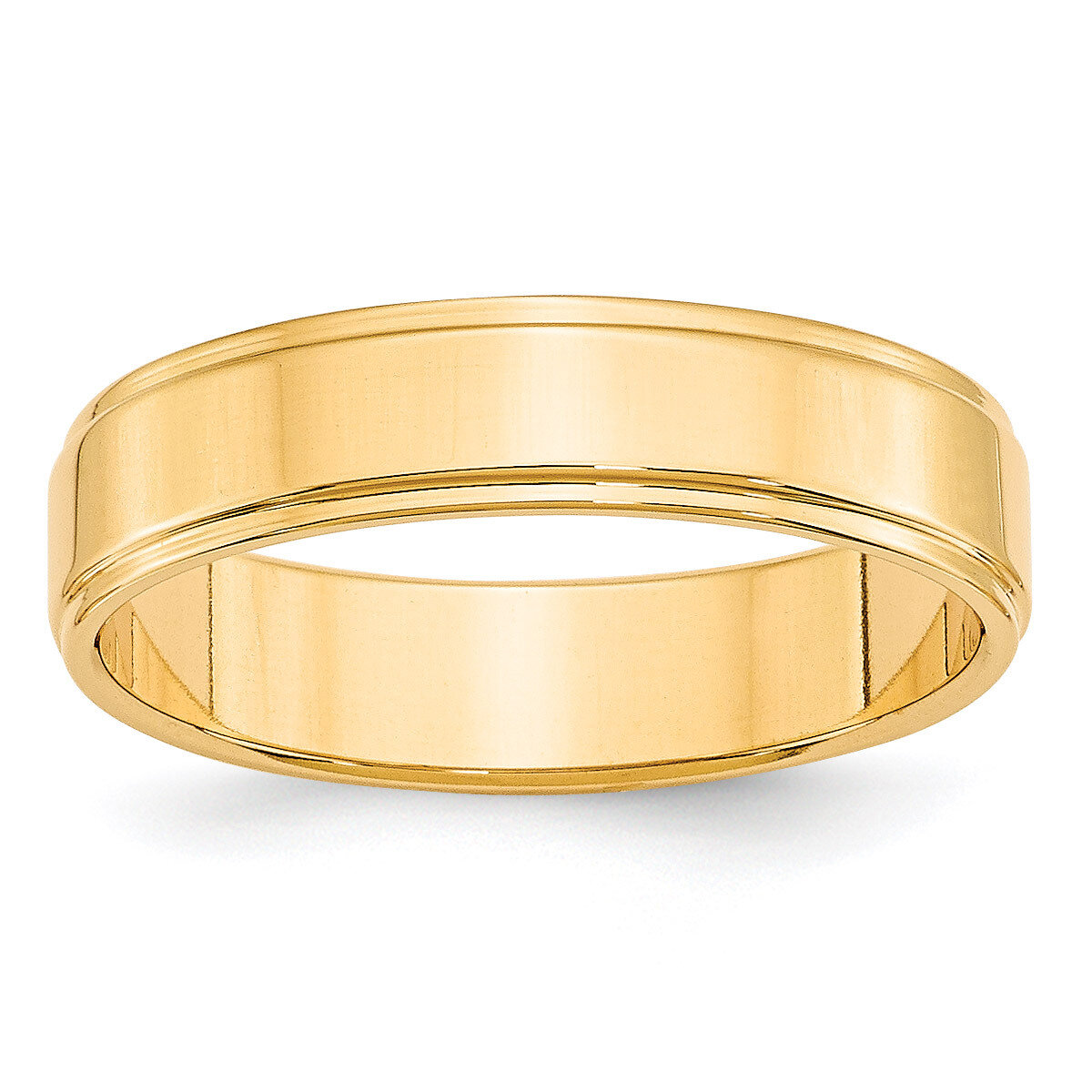 5mm Flat with Step Edge Band 14k Yellow Gold FLE050 Engravable, MPN: FLE050, 886774480411