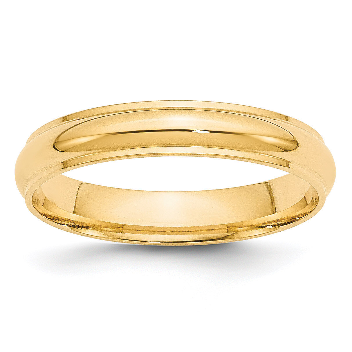 4mm Half Round with Edge Band 14k Yellow Gold HRE040 Engravable, MPN: HRE040, 886774484570
