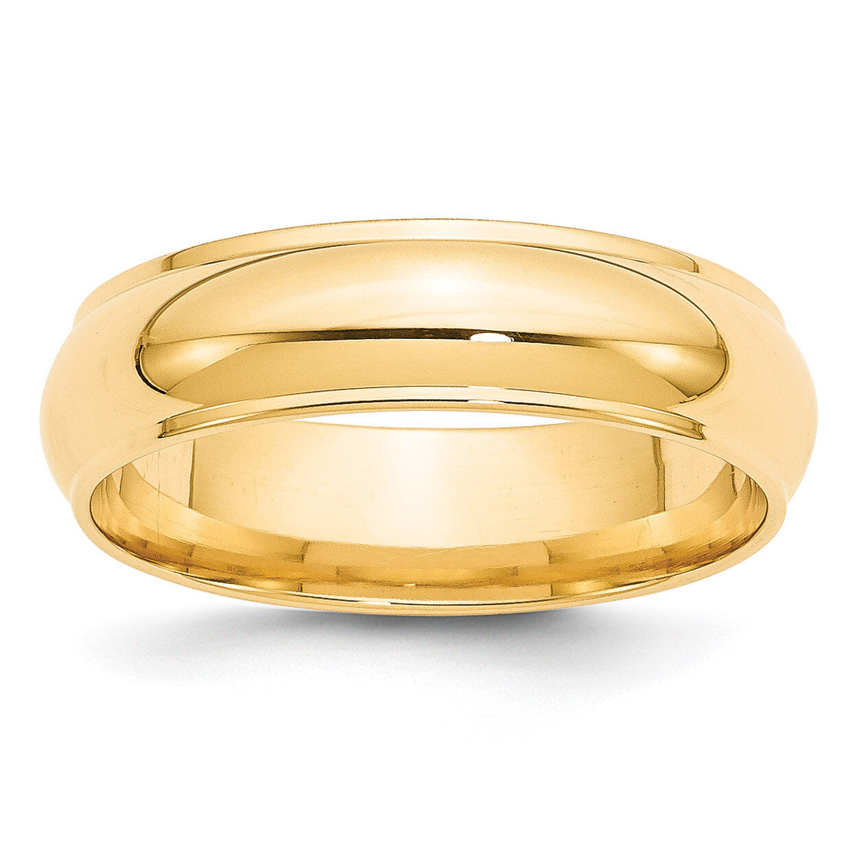 6mm Half Round with Edge Band 14k Yellow Gold HRE060 Engravable, MPN: HRE060, 886774485034