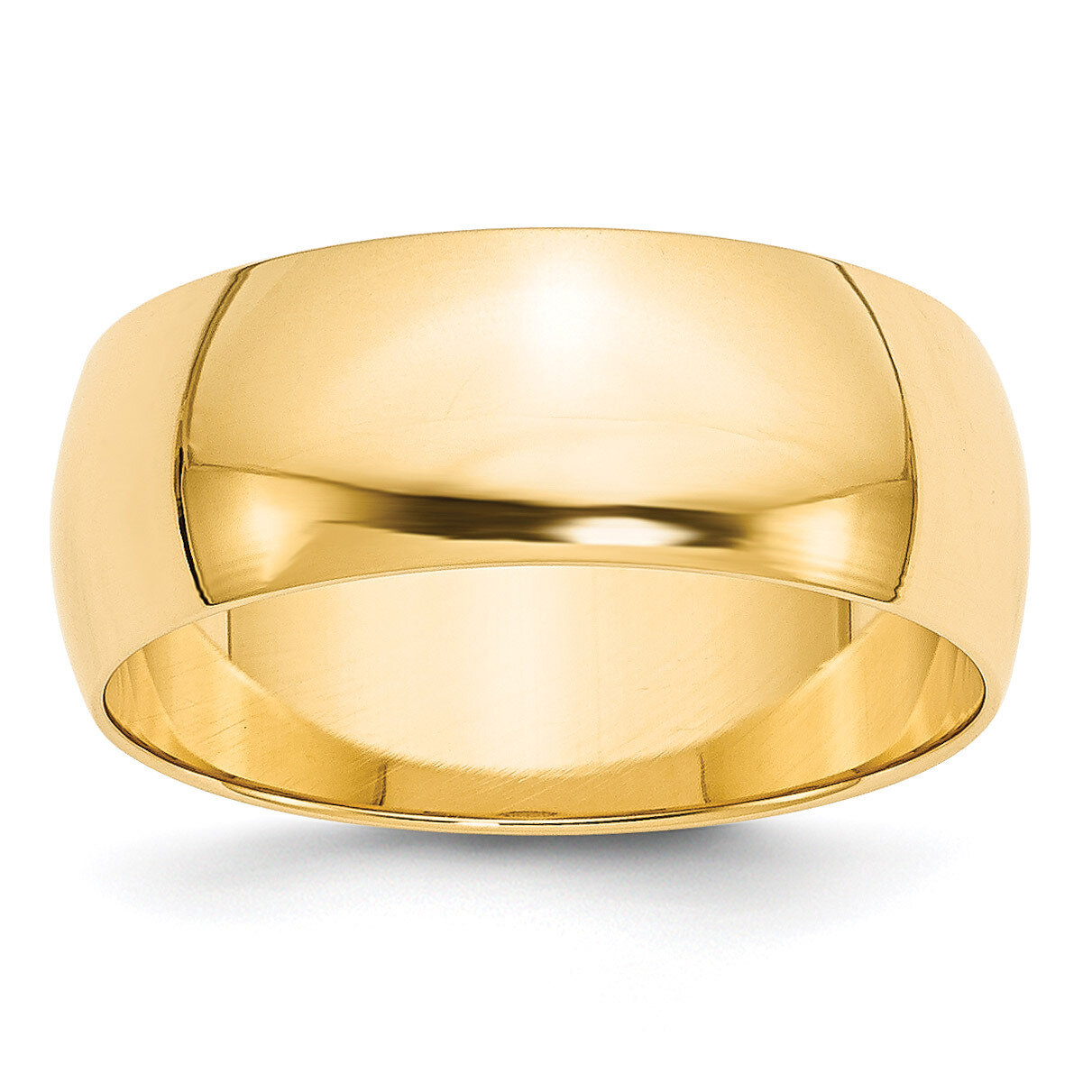 8mm Lightweight Half Round Band 14k Yellow Gold HRL080 Engravable, MPN: HRL080, 886774486840