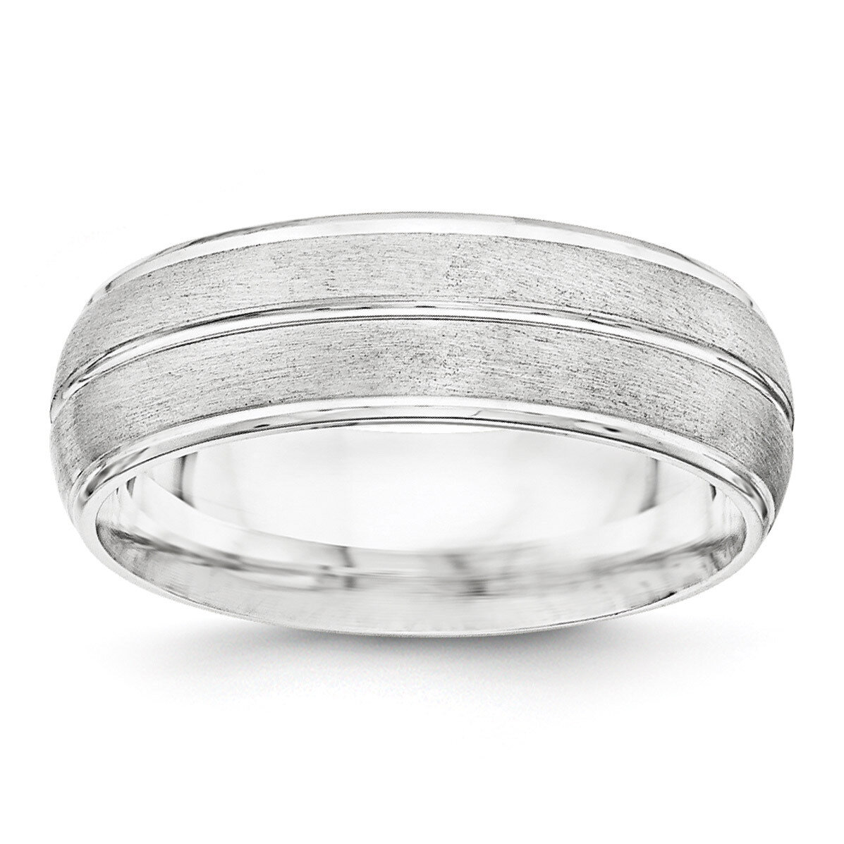 7mm Brushed Fancy Band Sterling Silver QWB106B Engravable, MPN: QWB106B, 886774333588