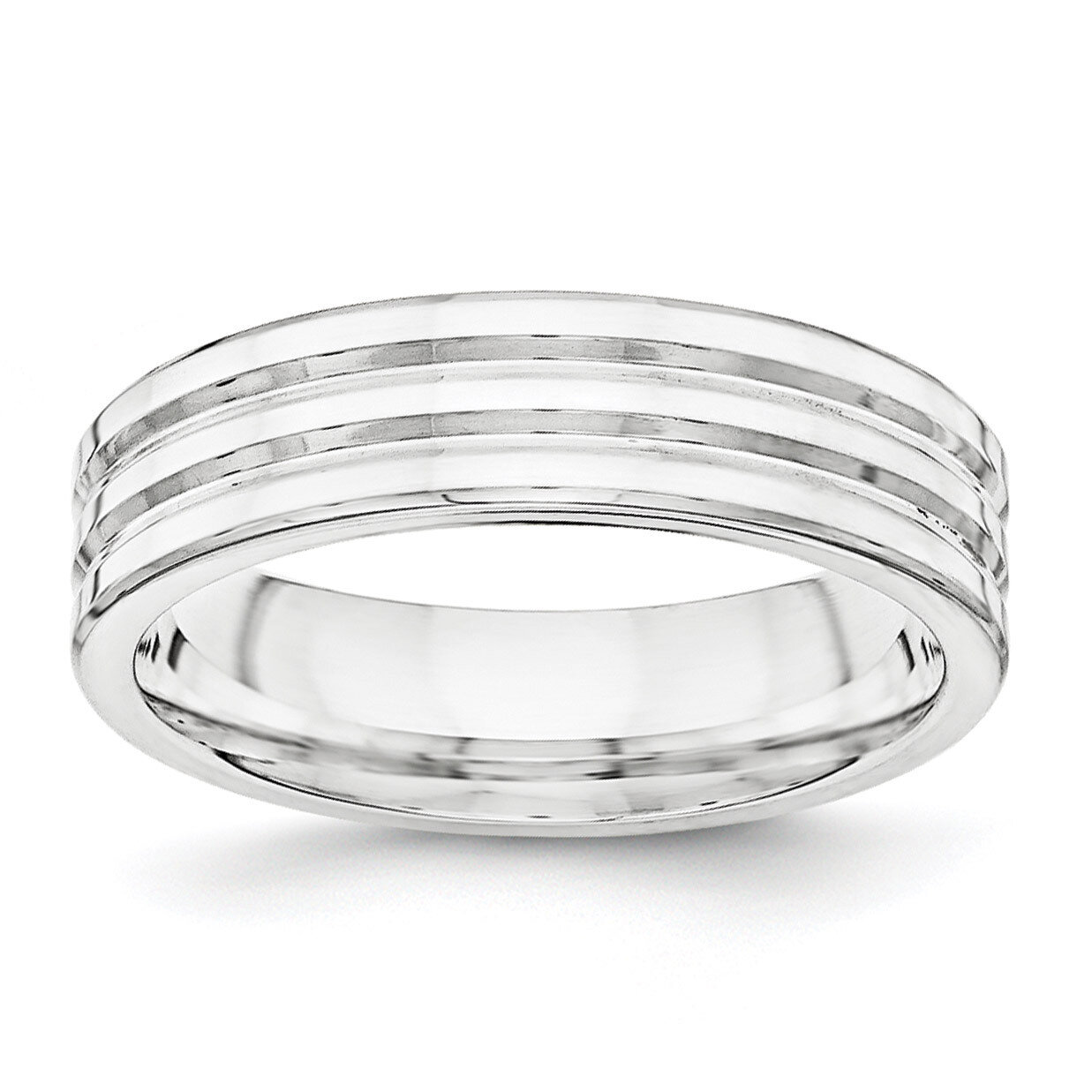 6mm Polished Fancy Band Sterling Silver QWB108 Engravable, MPN: QWB108, 886774329567
