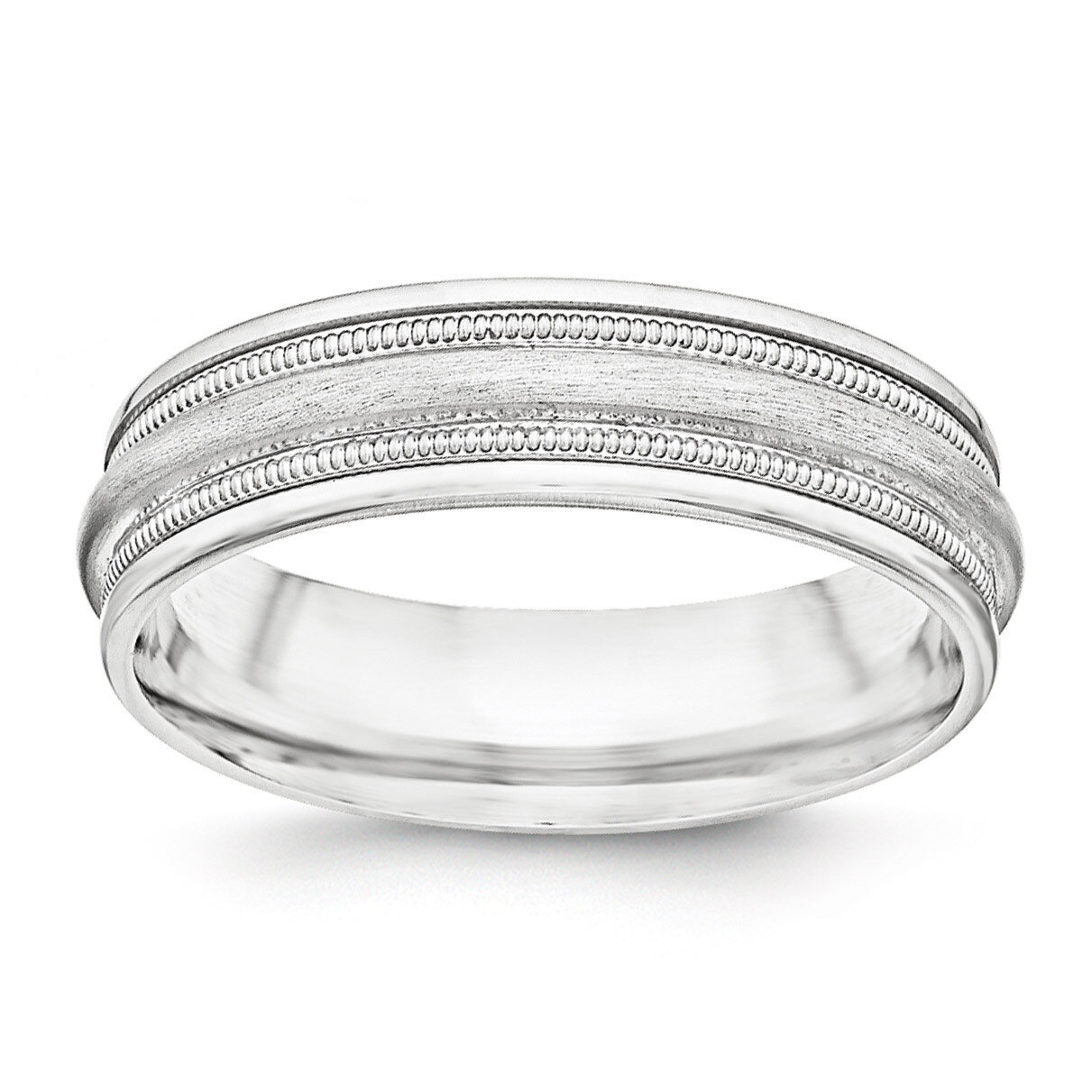 7mm Brushed Fancy Band Sterling Silver QWB111B Engravable, MPN: QWB111B, 886774334103