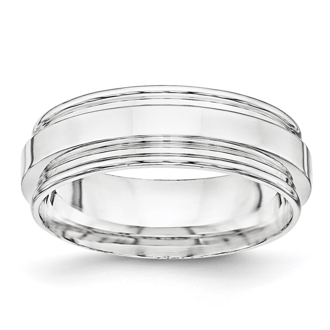 7mm Polished Fancy Band Sterling Silver QWB112 Engravable, MPN: QWB112, 886774334301