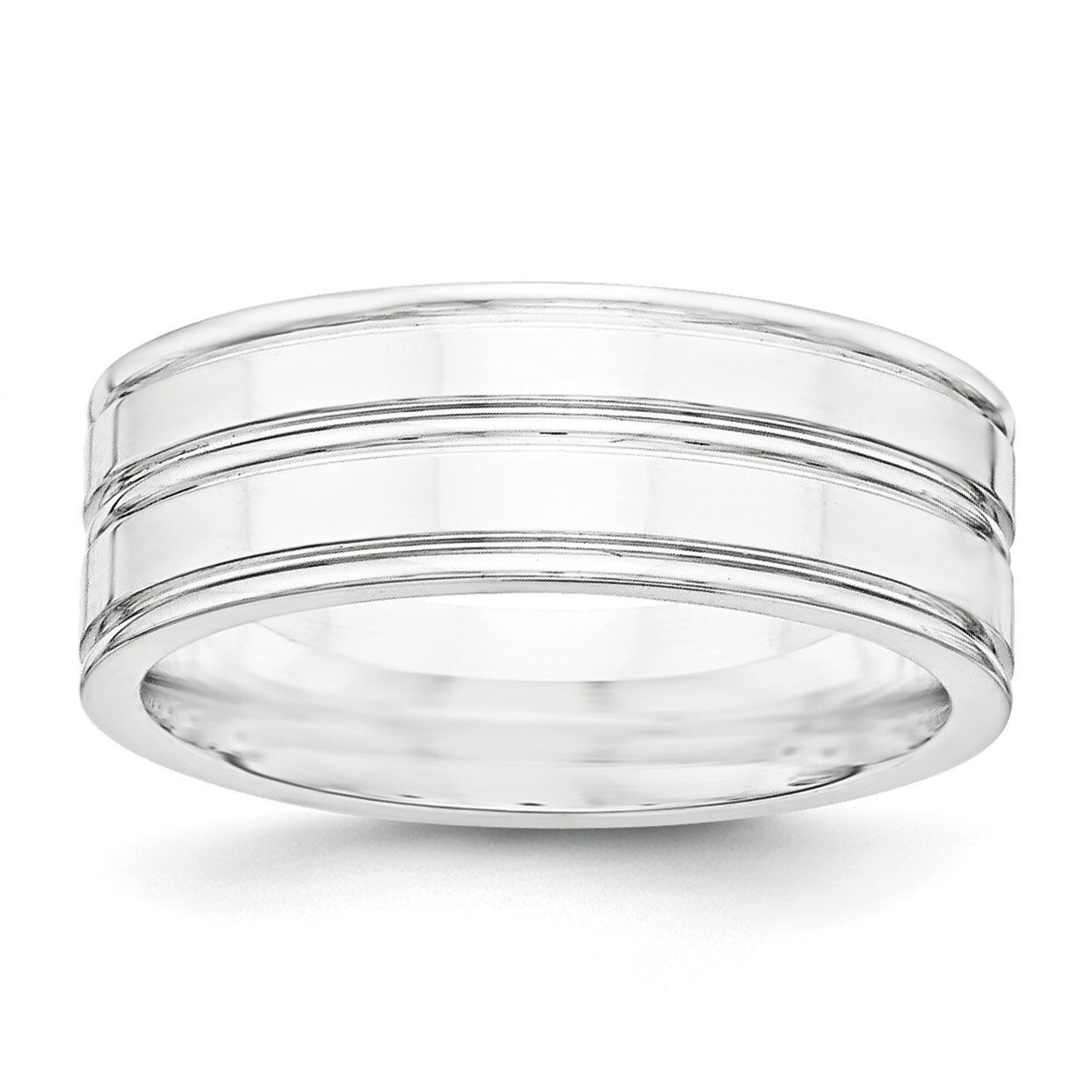 8mm Polished Fancy Band Sterling Silver QWB115 Engravable, MPN: QWB115, 886774330624