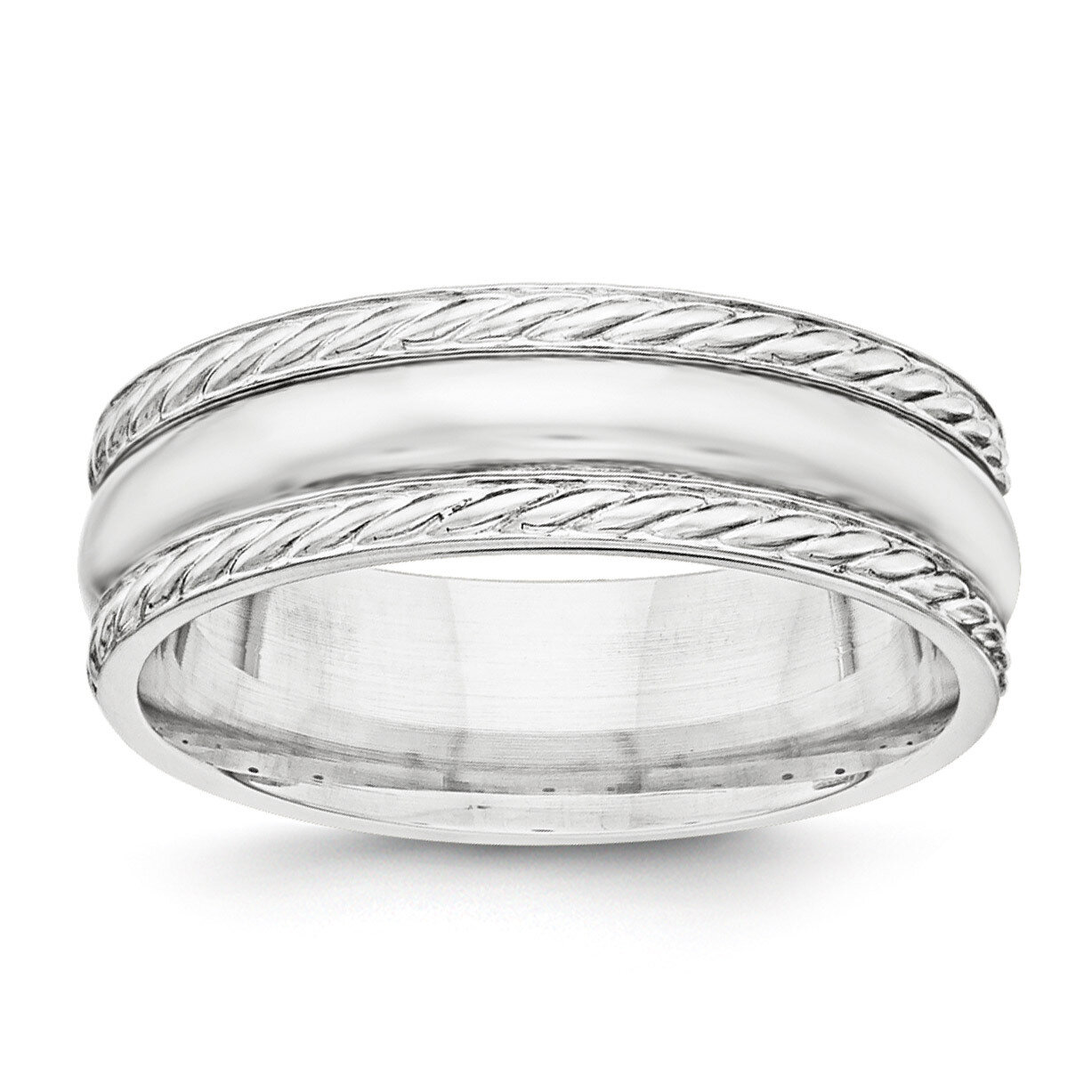 6mm Polished Fancy Band Sterling Silver QWB116 Engravable, MPN: QWB116, 886774334547