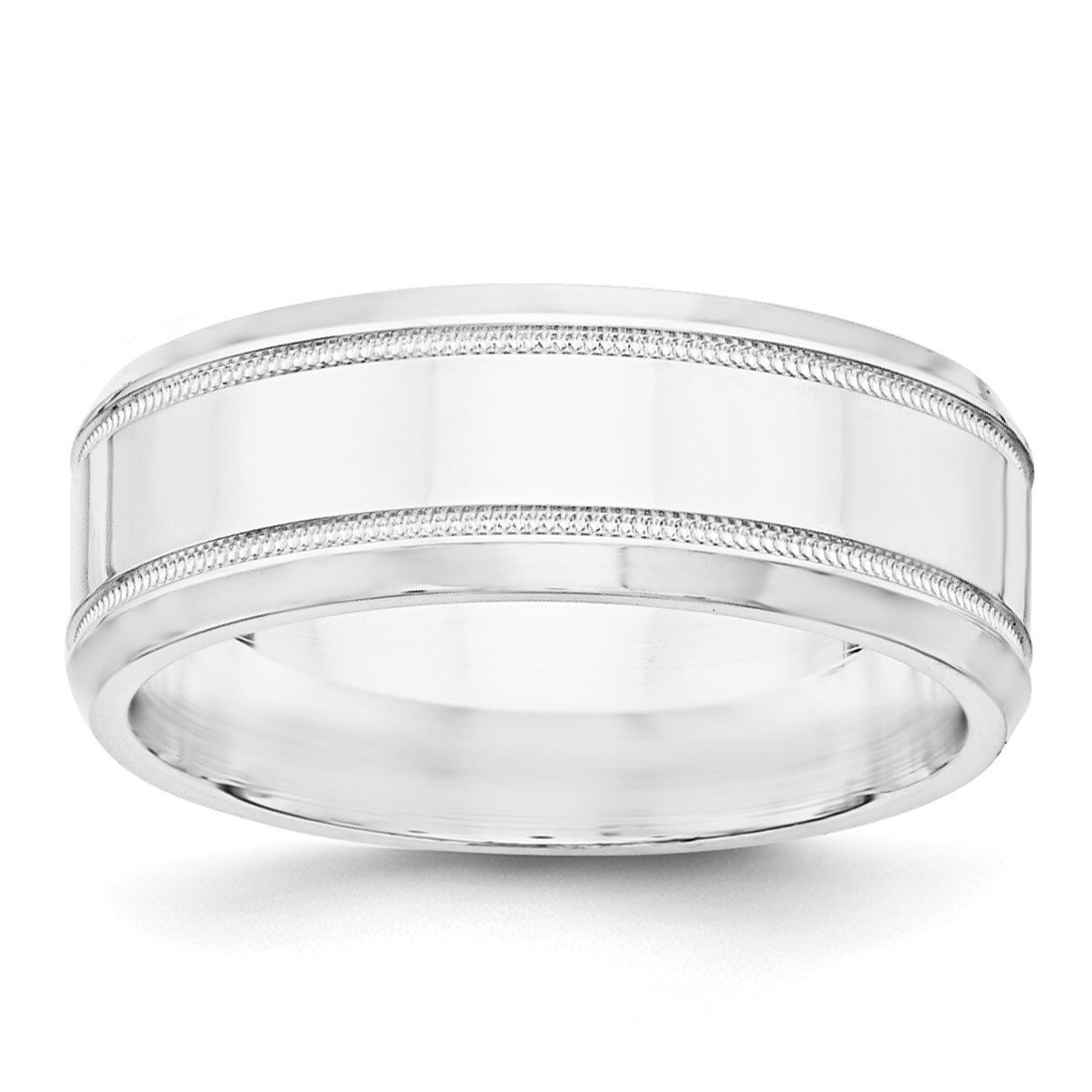 8mm Polished Fancy Band Sterling Silver QWB120 Engravable, MPN: QWB120, 886774331782