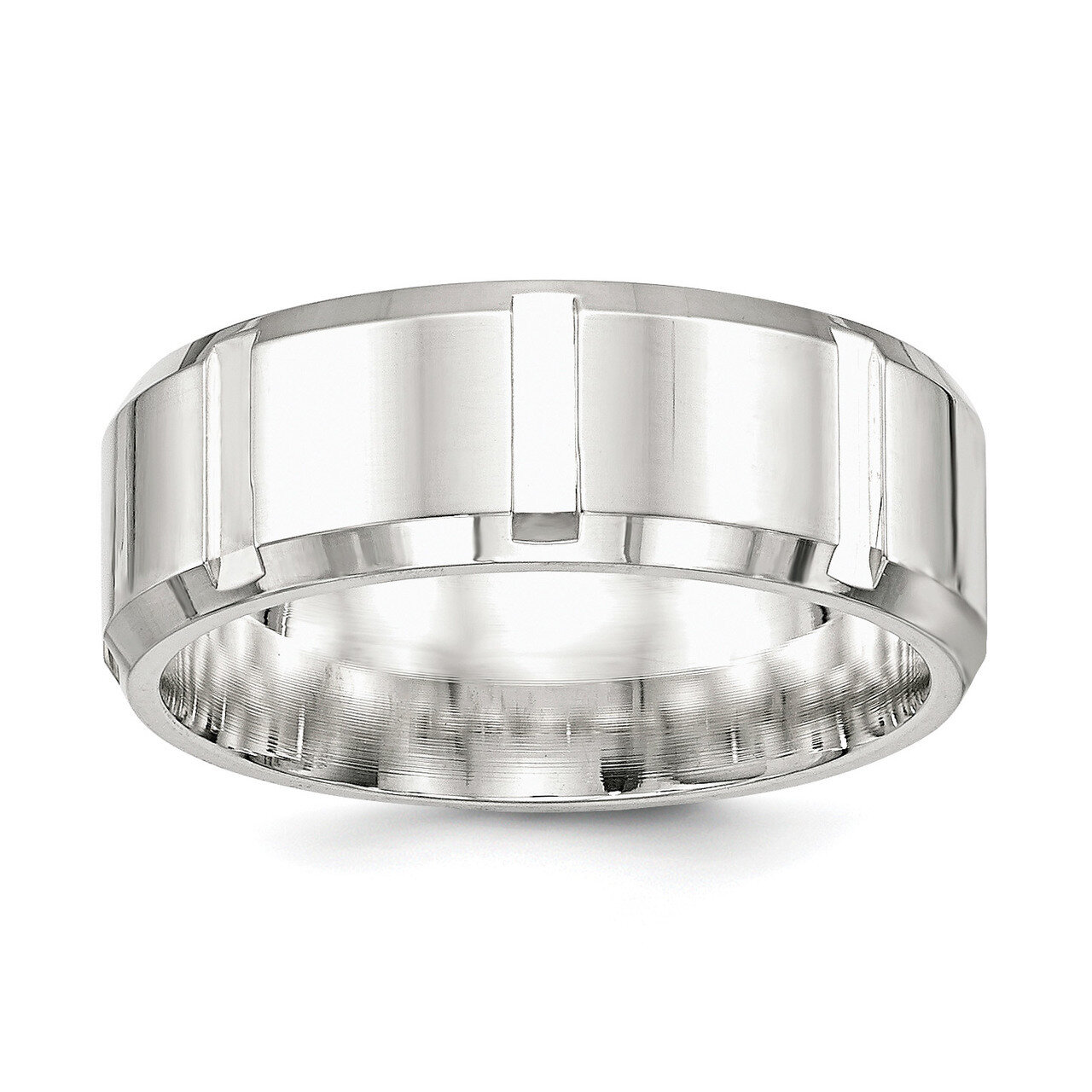 8mm Polished Fancy Band Sterling Silver QWB121, MPN: QWB121, 886774334851