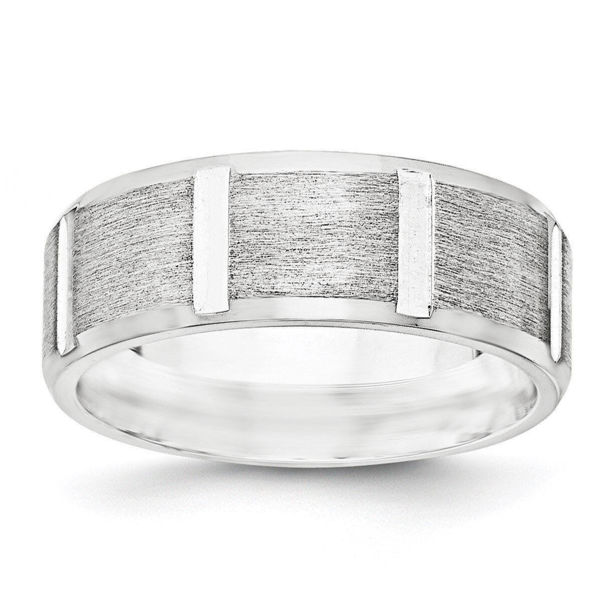8mm Brushed Fancy Band Sterling Silver QWB121B, MPN: QWB121B, 886774334943