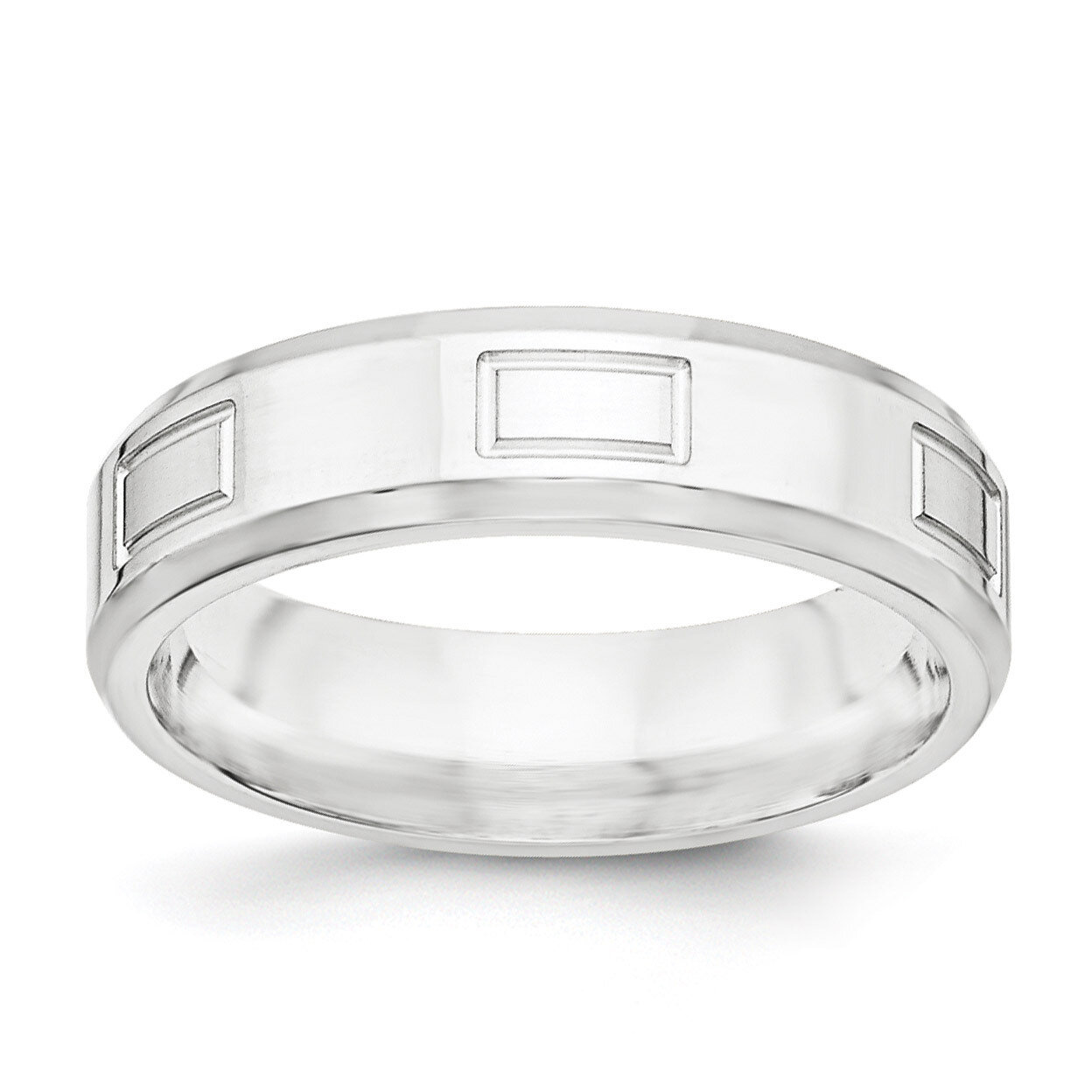 6mm Polished Fancy Band Sterling Silver QWB124 Engravable, MPN: QWB124, 886774335391