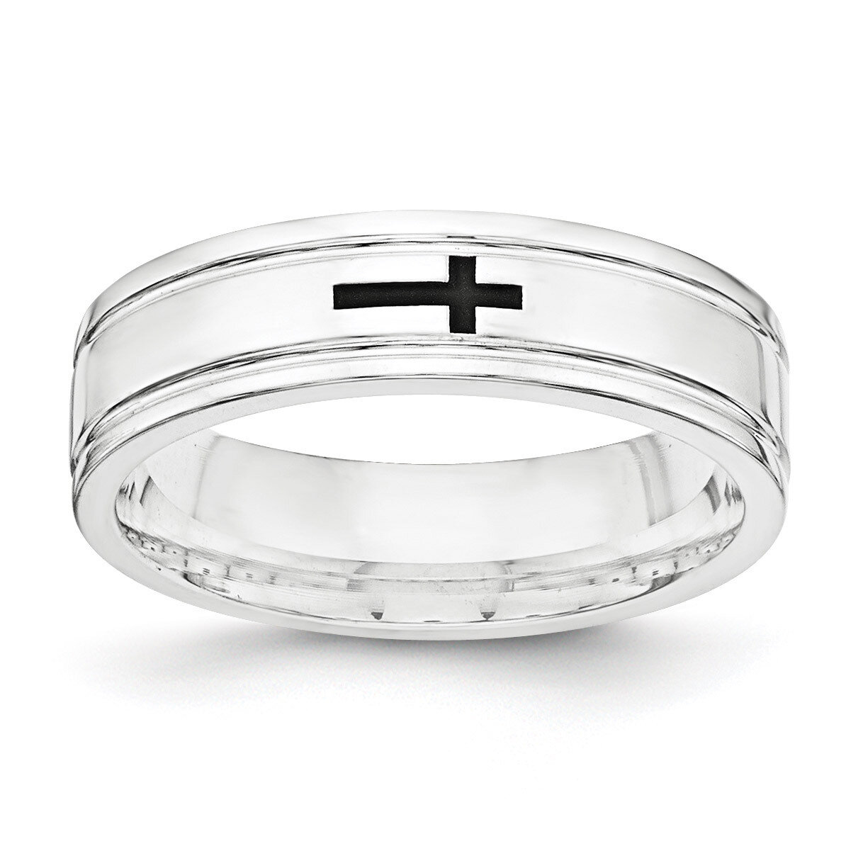 6mm Enamel Fancy Band Sterling Silver QWB126, MPN: QWB126, 886774328706