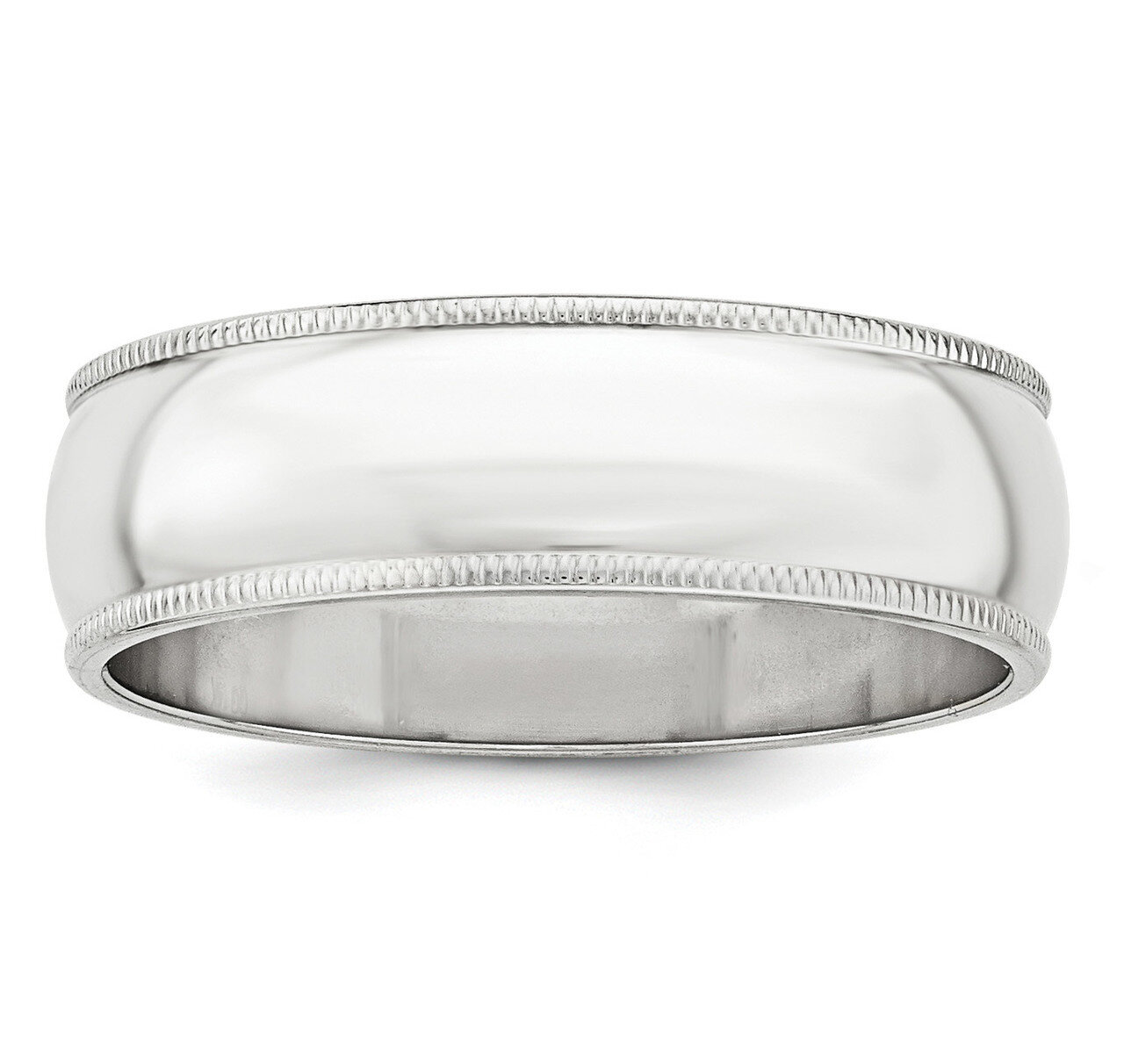 8mm Half Round Milgrain Band Sterling Silver QWM080 Engravable, MPN: QWM080, 883957260716