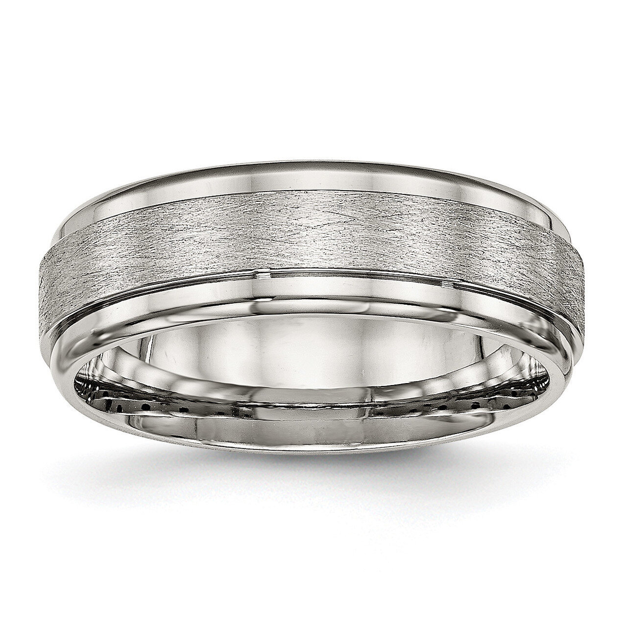 Ridged Edge Ring Stainless Steel Brushed and Polished SR491, MPN: SR491, 886774527796