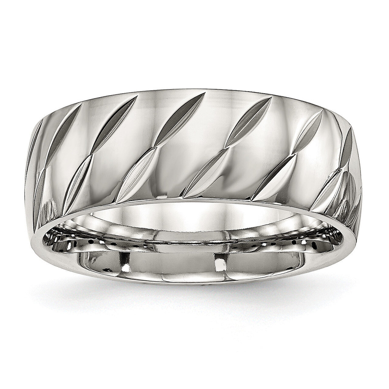 Diamond Cut Ring Stainless Steel Polished SR494, MPN: SR494, 886774528182